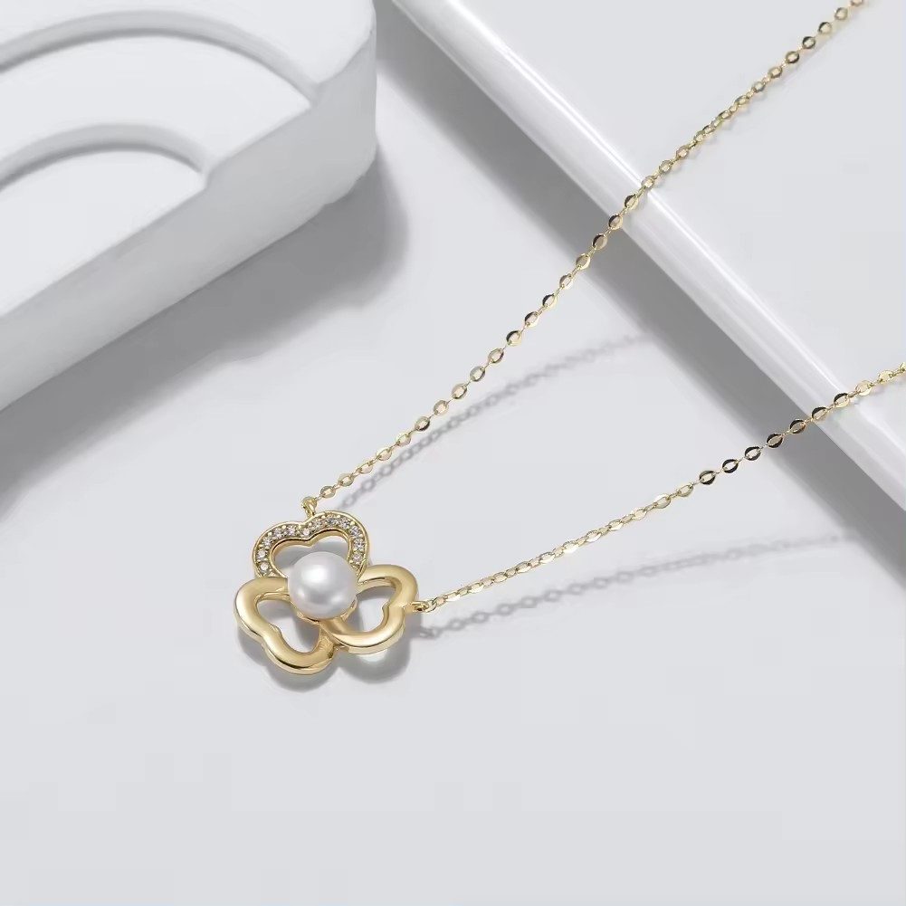 Runde Perlé Perlenkette Blume mit Perle, günstig online kaufen