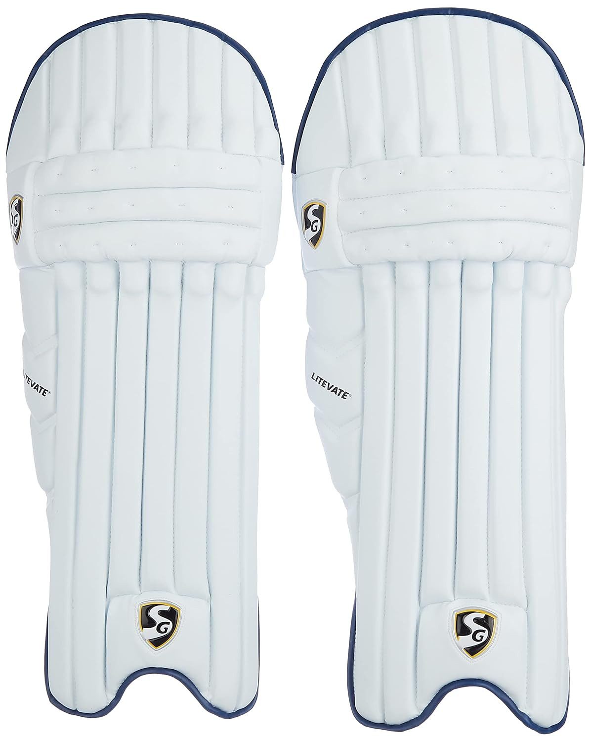 SG Protektoren-Set Litevate Batting Leg Guard für Männer & Jungen (Bestandteile des Pakets: 1 Paar Beinschützer, Cricket-Sicherheitsausrüstung, Cricket-Pads, Batting Leg Armor), Verschlussart: Haken und Schlaufen, Beinschutz für Cricket