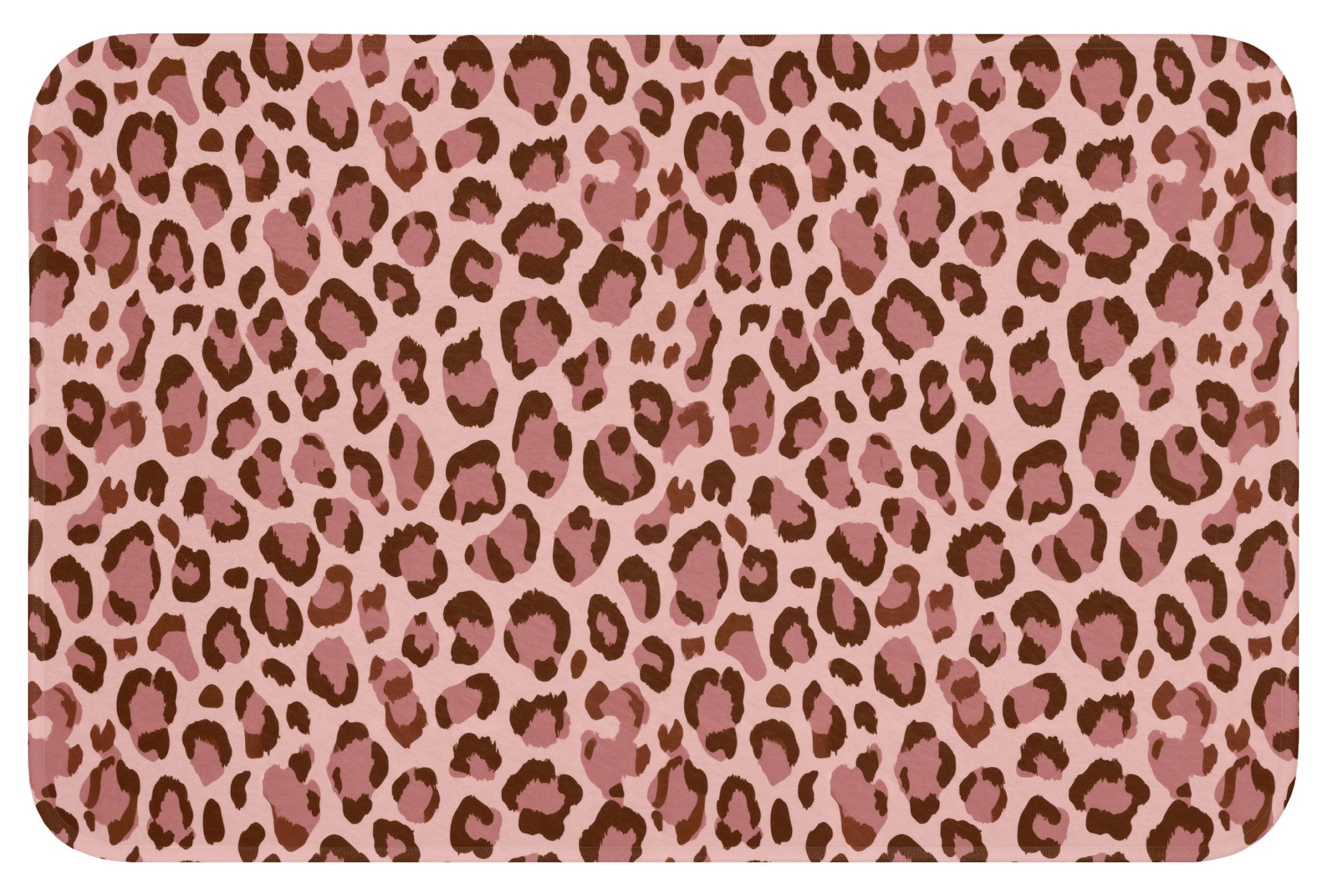 Badematte Leopard - Muster - Rosa