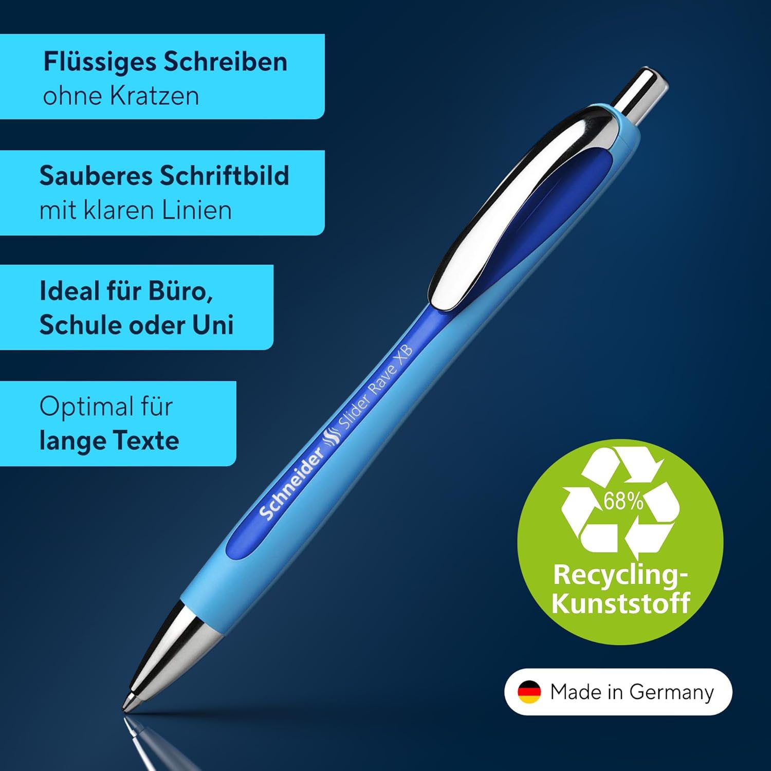 SCHNEIDER NOVUS Kugelschreiber SCHNEIDER Kugelschreiber Slider Rave XB Blisterkarte mit 1 Stück, blau
