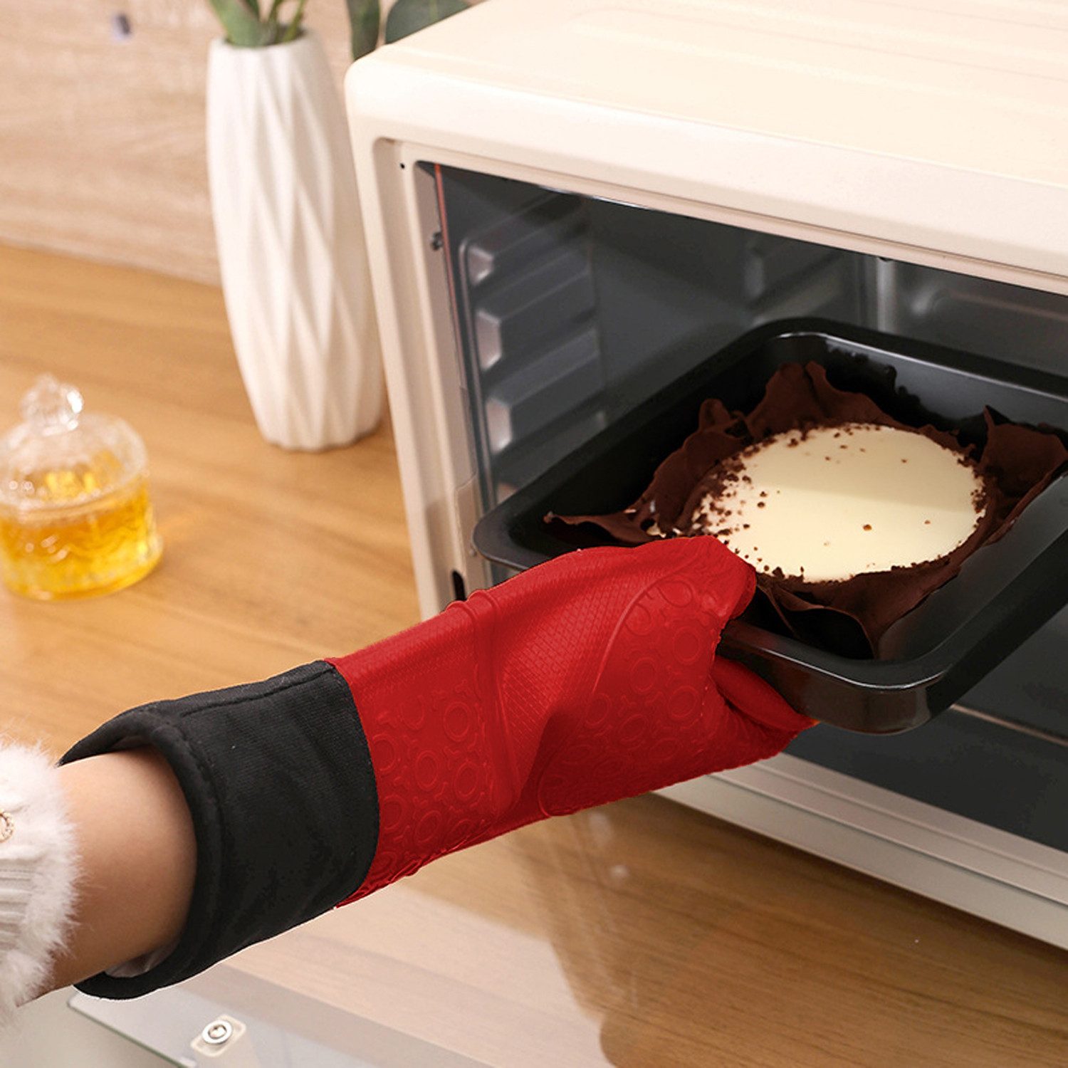 OSTWOLKE Topfhandschuhe Ofenhandschuhe Backhandschuhe Kochhandschuhe zum Ko günstig online kaufen