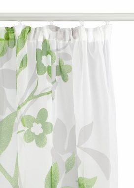 Gardine Ina, Home affaire, Kräuselband (2 St), transparent, Voile, transparent, 2-er Set, einseitig bedruckt, Voile