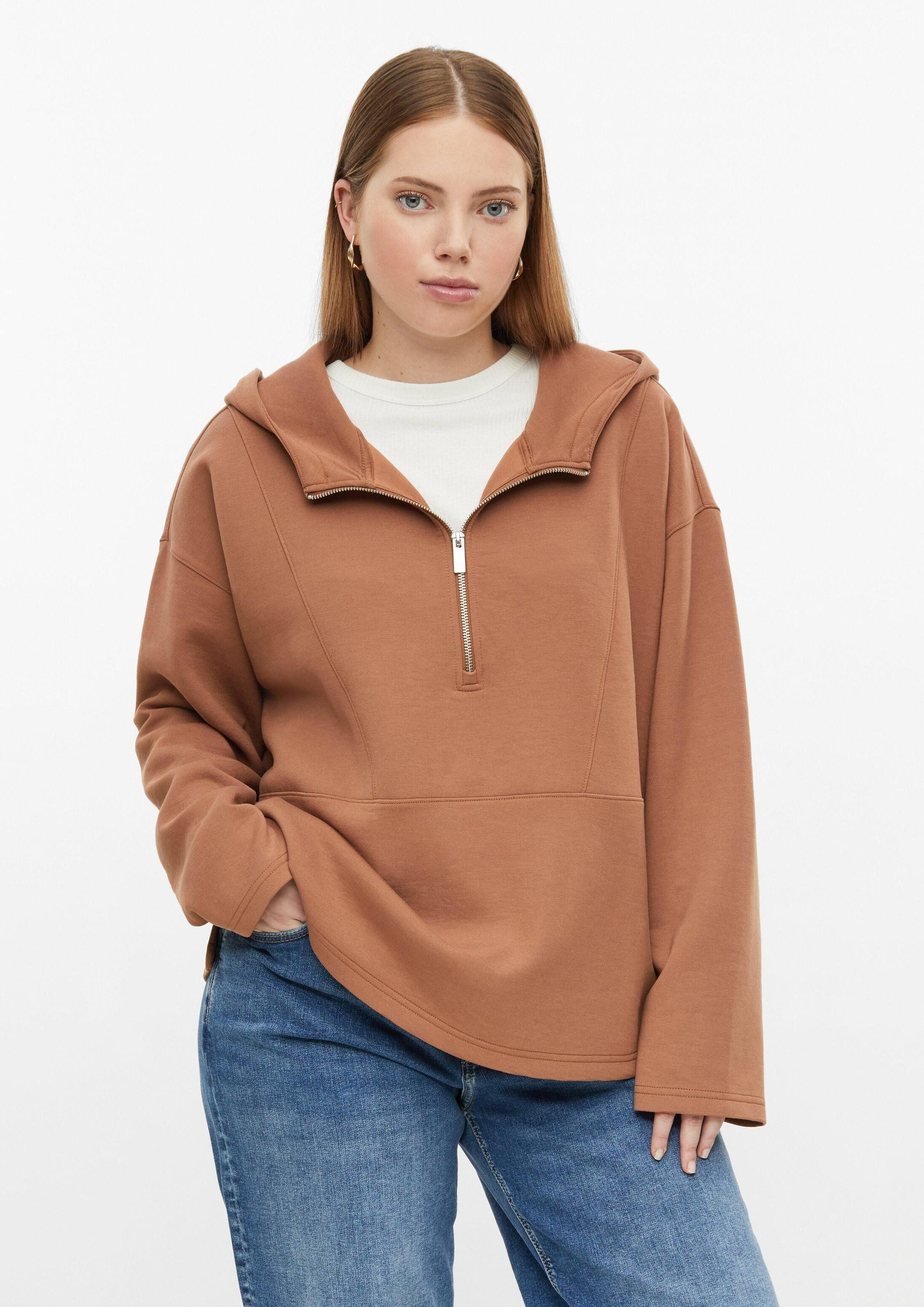 QS Sweatshirt Sweatshirt Scubba Hoodie mit Nahtdetails