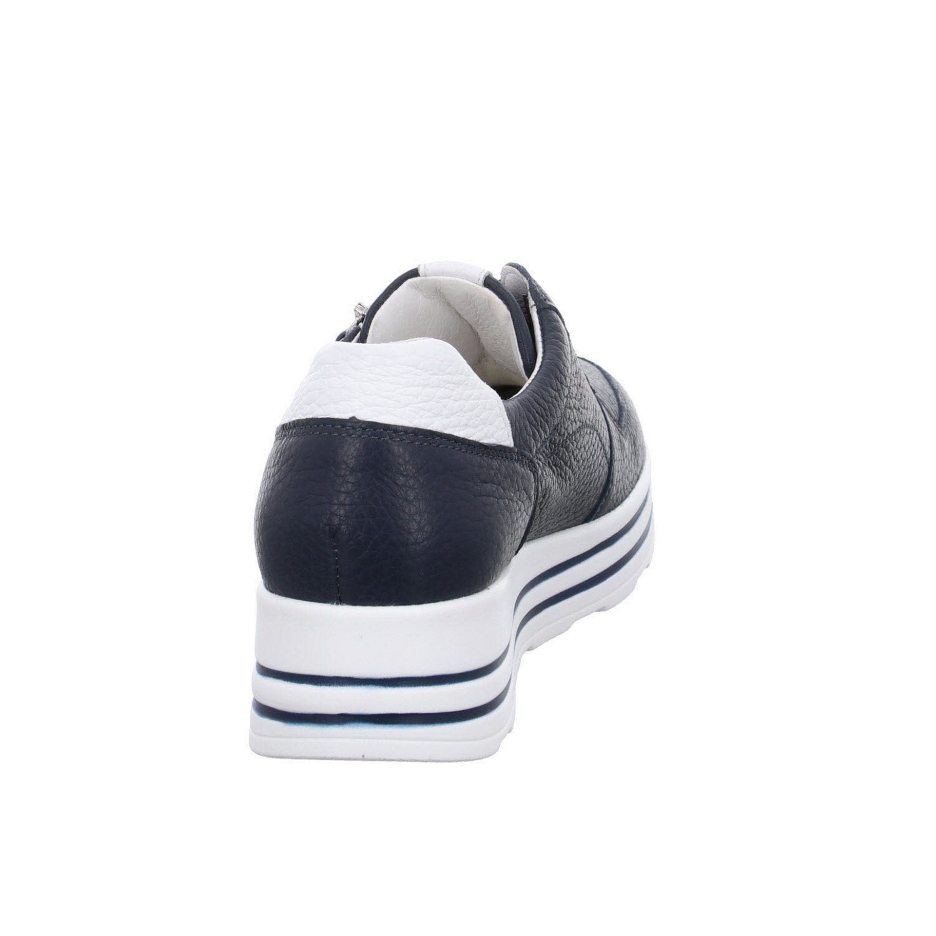 blau kombi-weiss Waldläufer Glattleder Schnürhalbschuhe Damen Sneaker Schnürschuh Lana