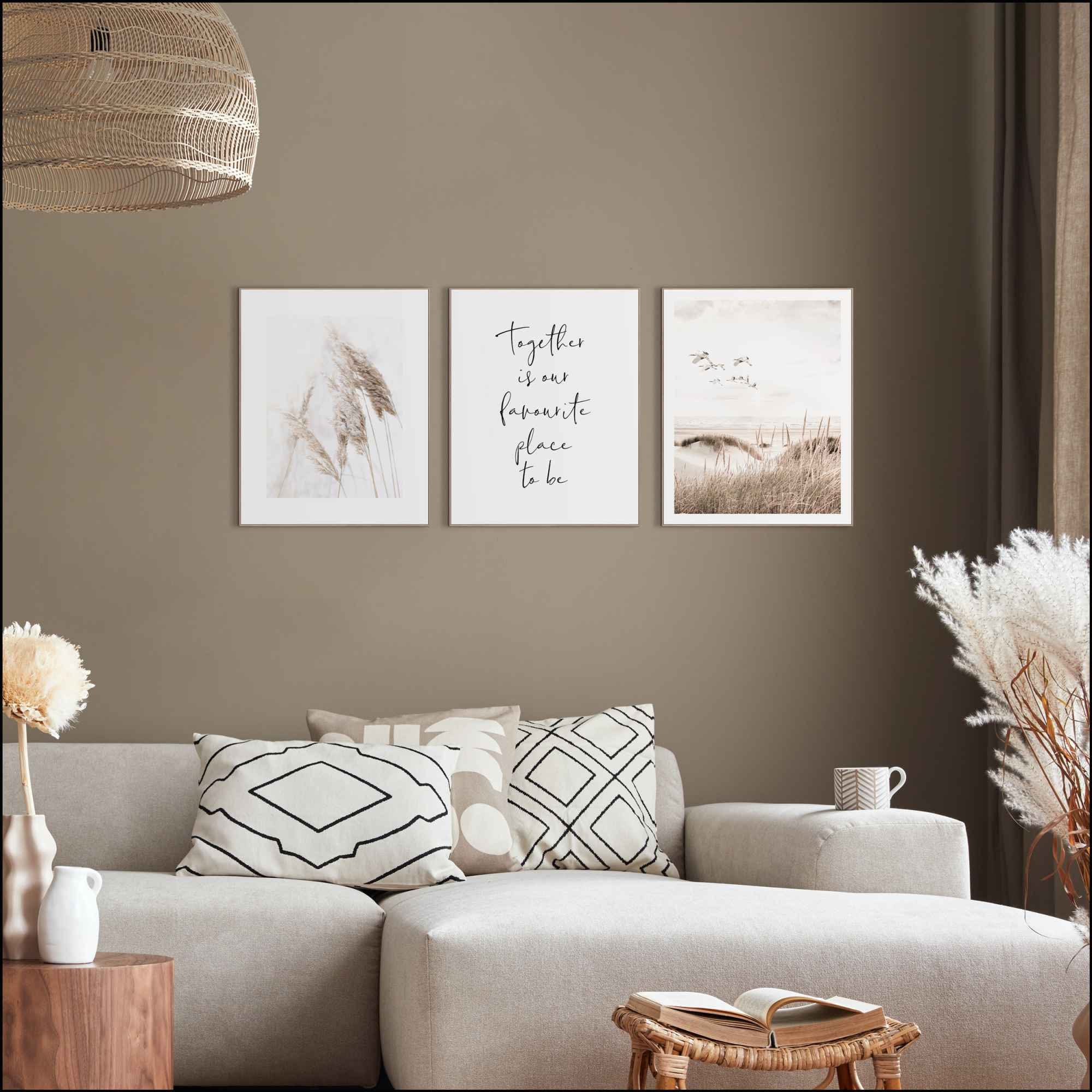 Reinders! Wandbild Zusammen Kraniche - Strand - Dünen - Natur - Liebe, (3 S günstig online kaufen