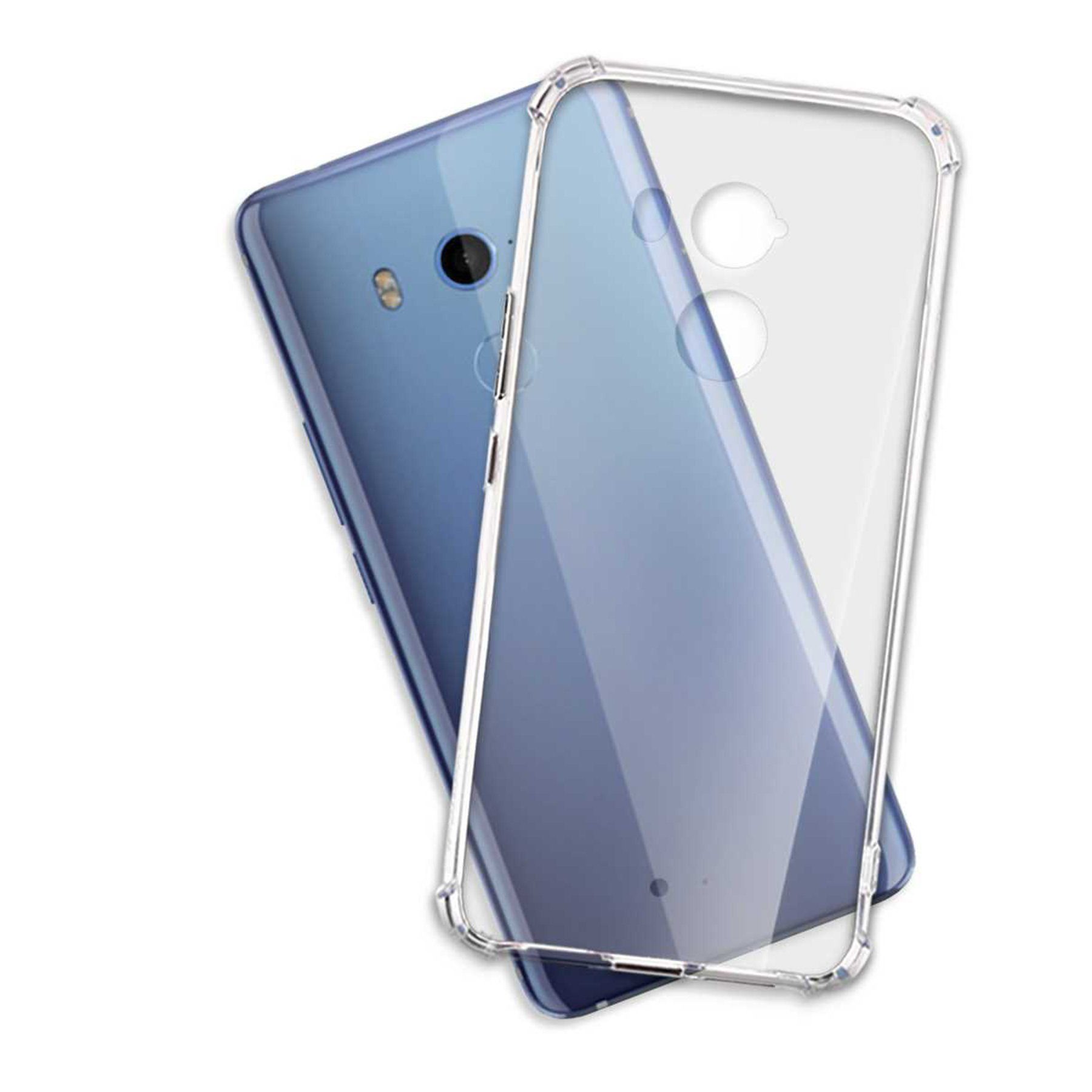 mtb more energy Smartphone-Hülle Clear Armor Case für HTC U11 Plus, Transparente TPU Schutzhülle Case Backcover mit Anti-Shock Verstärkung
