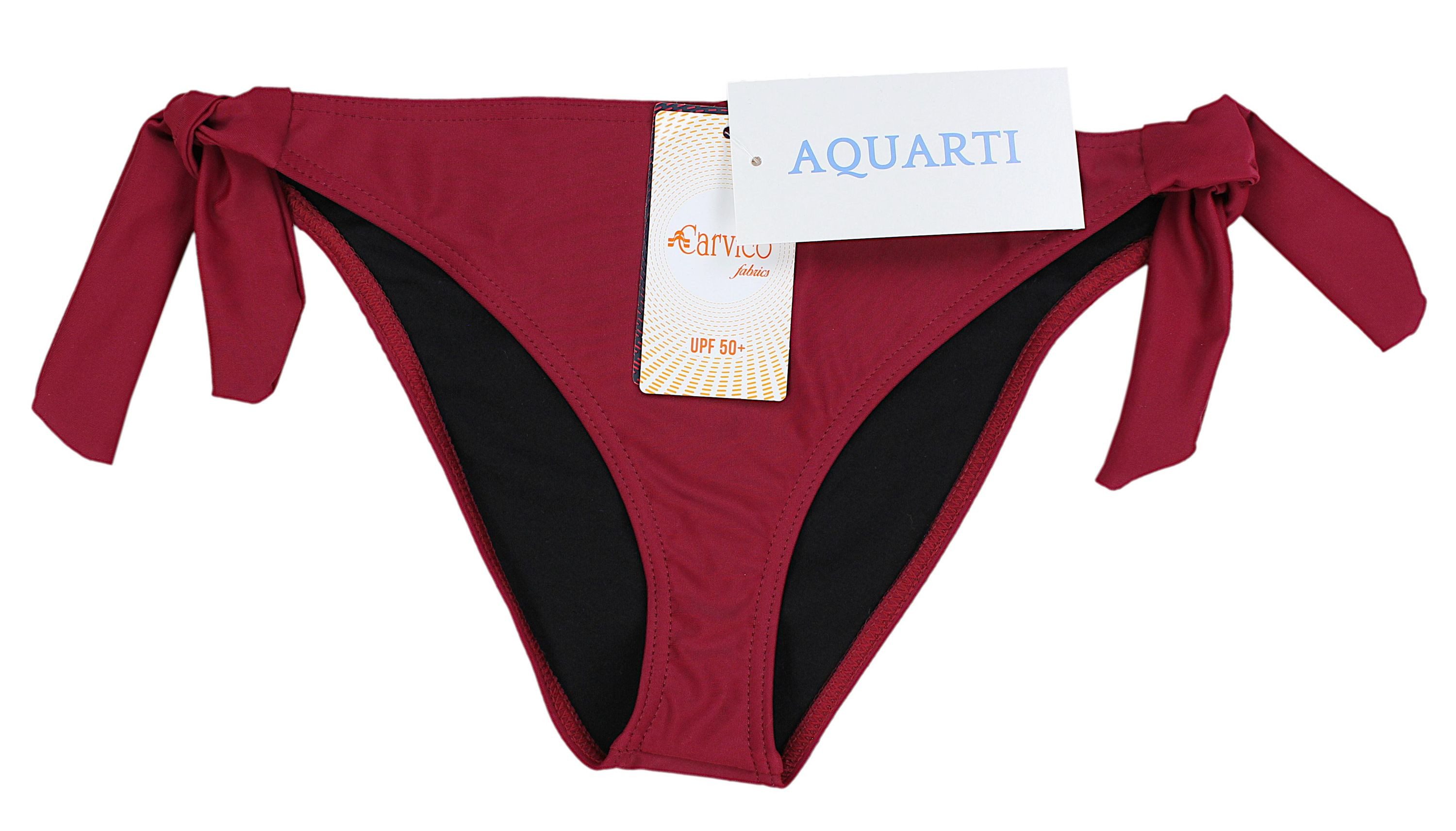 Aquarti Bikini-Hose Damen Bikinihose seitlich zum Binden Hüftslip in schönen Unifarben