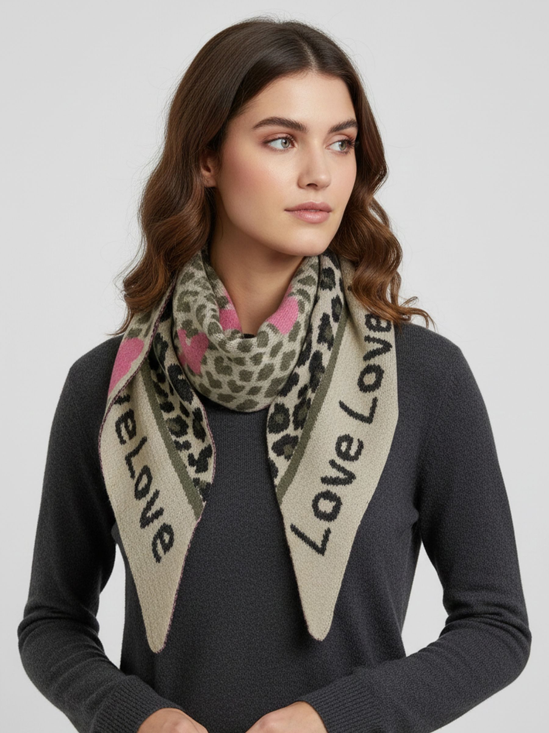 Faera Modeschal Animal Love Dreieckstuch elastischer Strick Leo Muster, 814 günstig online kaufen