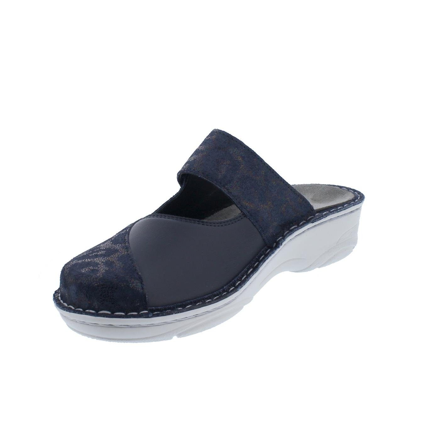 BERKEMANN Berkemann Heliane Clog, blau / bianco, Panth Leder / Stretch, Wechself Clog