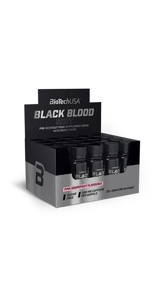 Biotech USA BioTech Black Blood Shot 20x60ml - pink Grapefruit Ampullen, 1200 ml, Ampullen
