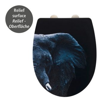 WENKO WC-Sitz Elephant, mit Relief, aus recyclingfähigem Thermoplast