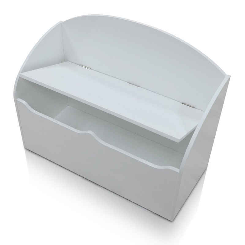 habeig Sitzbank KINDERBANK weiß Soft Close Bank Kindermöbel Stuhl Truhe, Mit dem Soft-Close-System