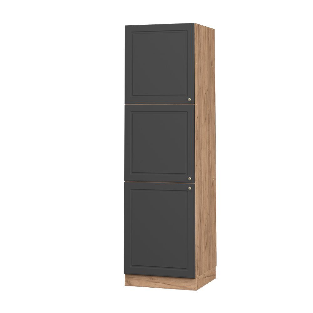 Vicco Herdumbauschrank Fame-Line Anthrazit-Gold/Goldkraft Eiche 60 cm günstig online kaufen