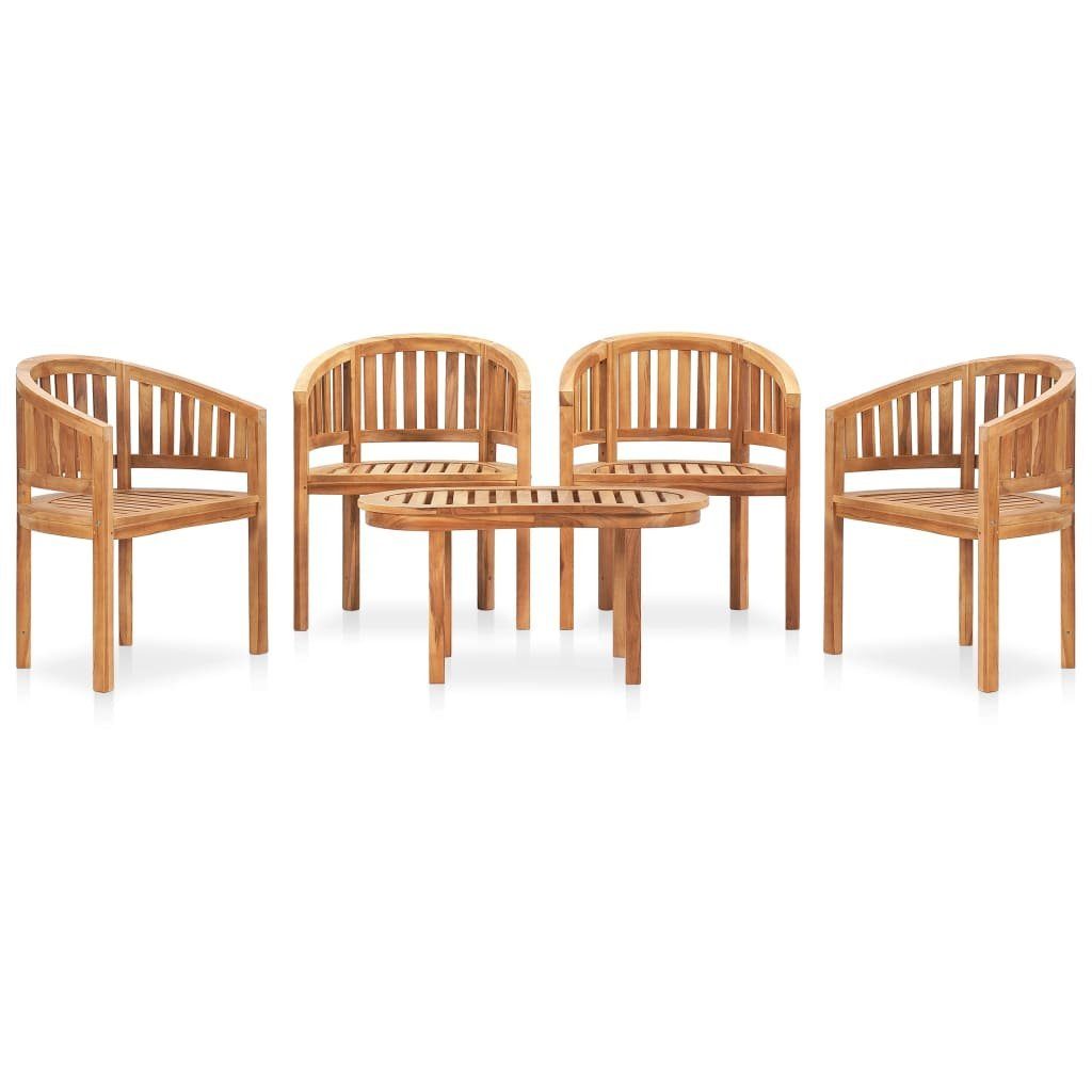 furnicato Gartenlounge-Set Garten-Lounge-Set aus Naturholz 68x52x86 cm Stühle, 90x50x45 cm Tisch, (1-tlg)