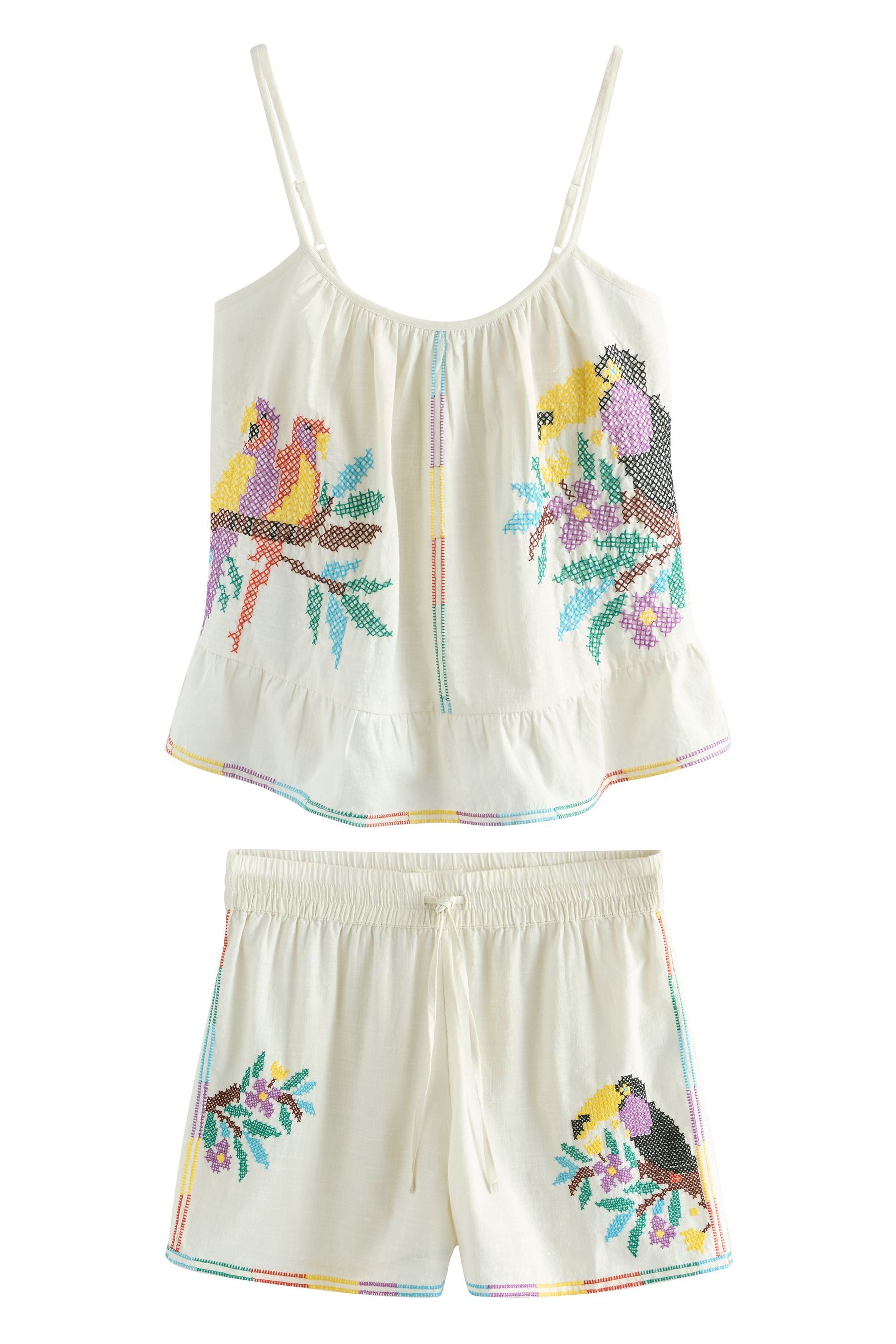 Pyjama Kurzer Schlafanzug mit Camisole