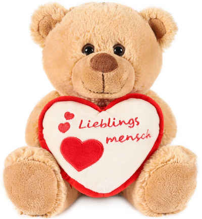 BRUBAKER Kuscheltier »Teddybär mit Lieblingsmensch Herz« (1-St), kleiner Teddy Bär, Stofftier Plüschtier mit Liebesbotschaft
