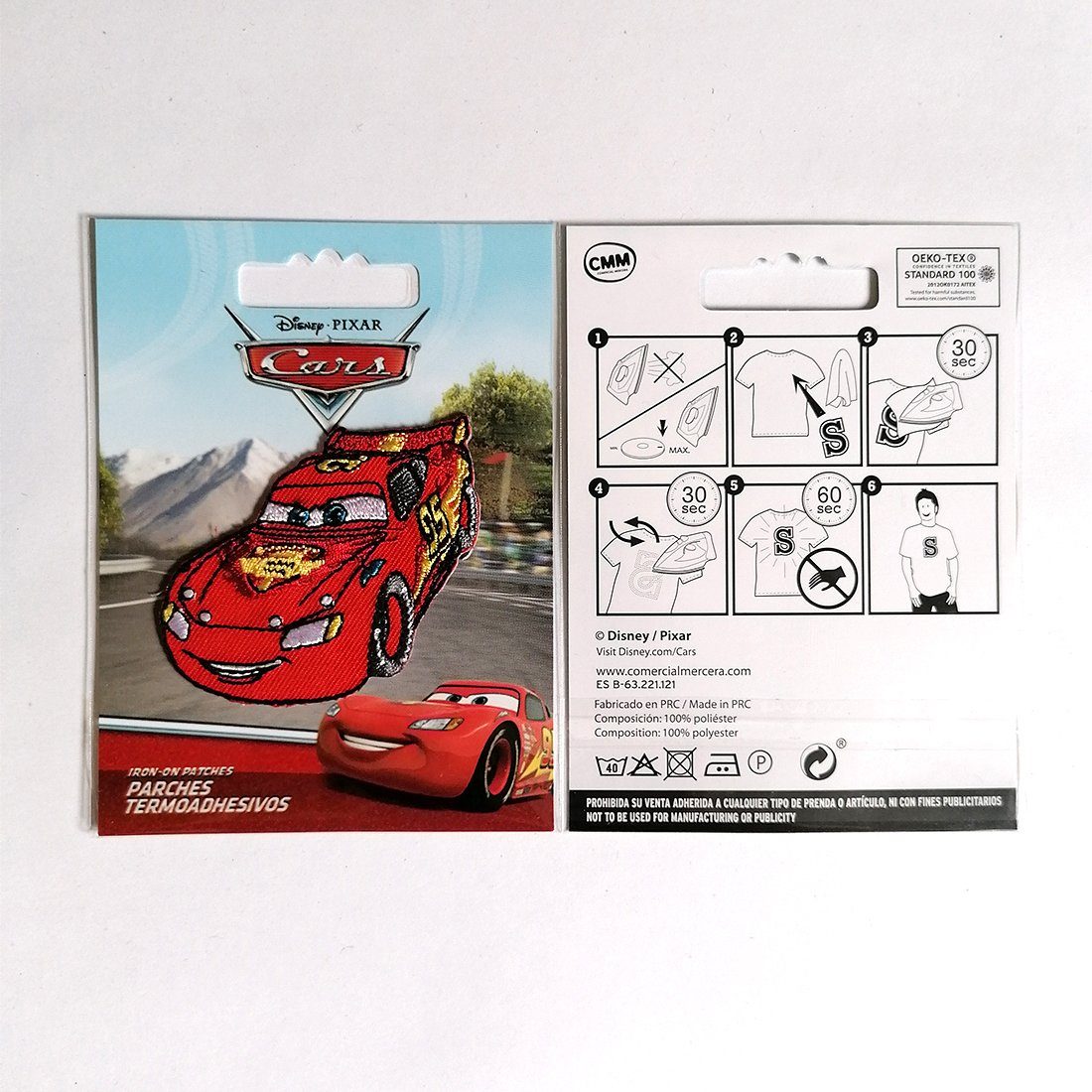 Disney Cars Lightning McQueen Aufnäher zum Aufbügeln, 8,2 x 5,1 cm