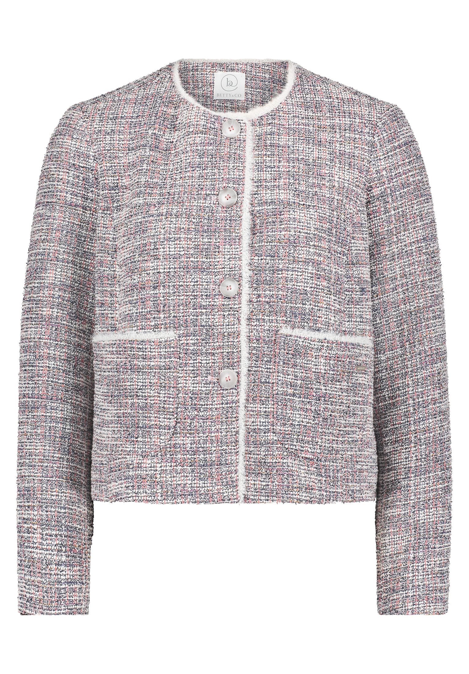 Betty&Co Jackenblazer Blazer Kurz Einreiher 1/1 Arm