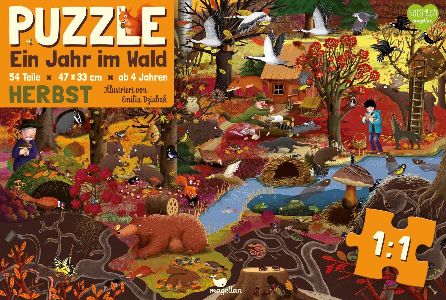 Magellan Puzzle Ein Jahr im Wald - Herbst - Puzzle, Puzzleteile