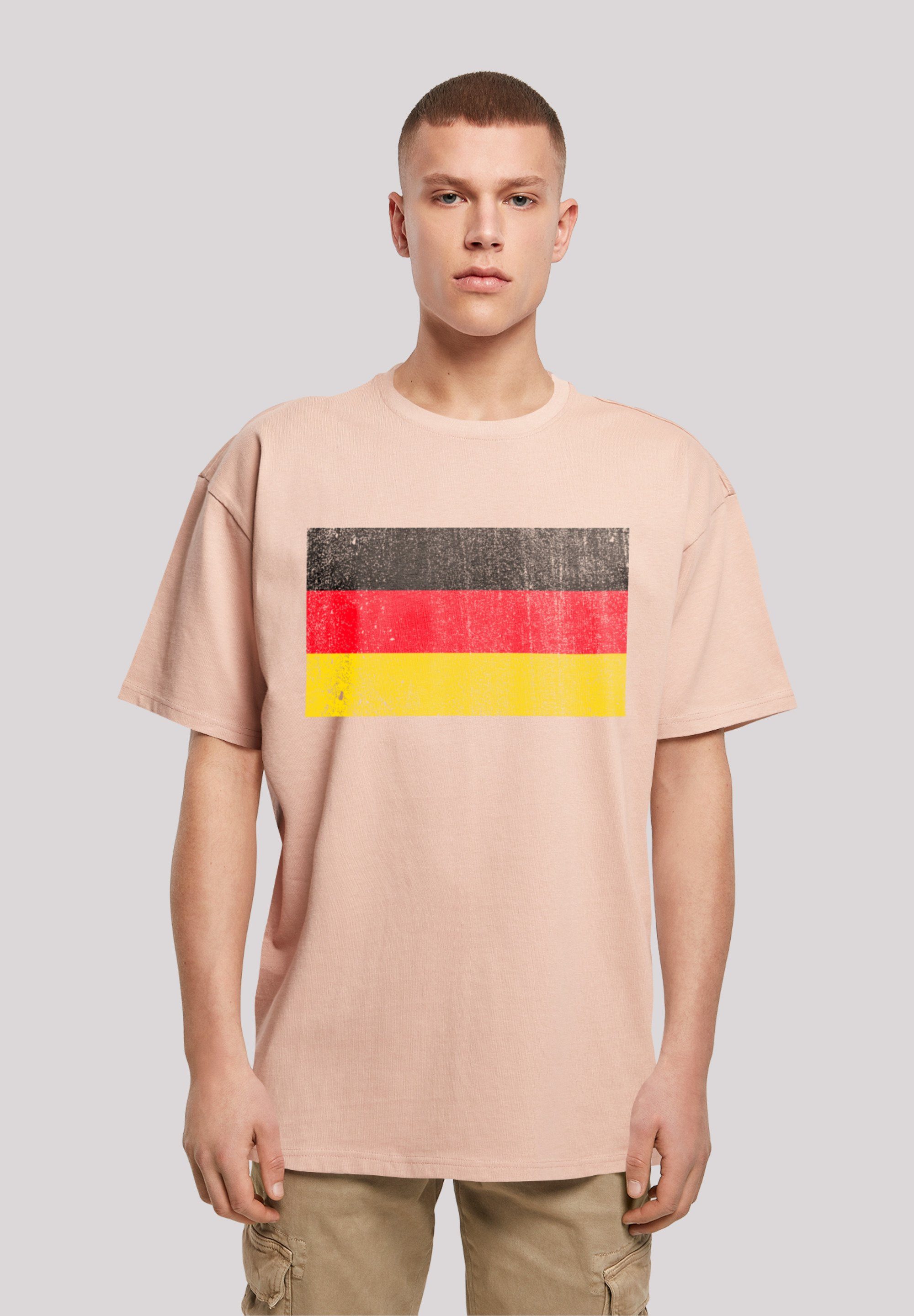 F4NT4STIC T-Shirt Germany Deutschland Flagge distressed Print amber
