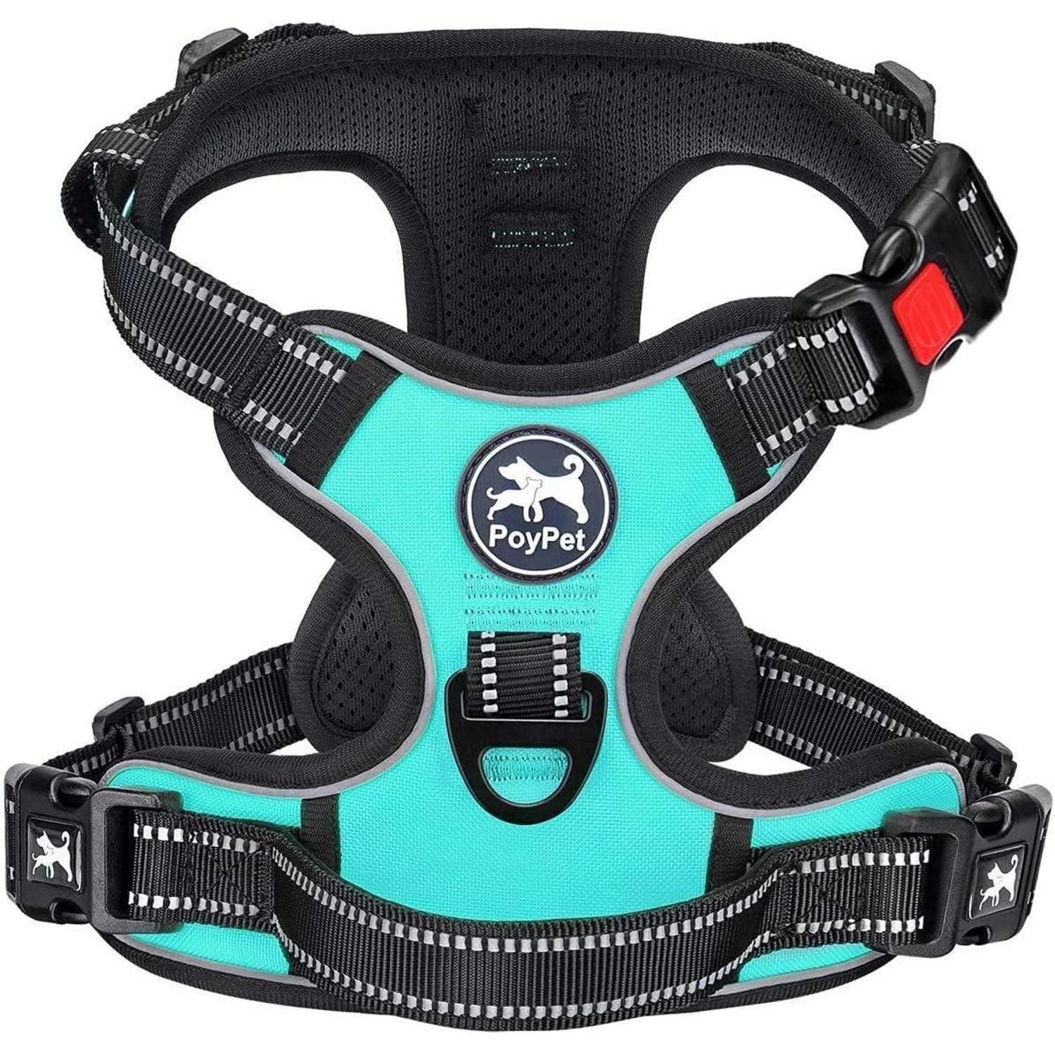 LuxusKollektion Hunde-Geschirr Hundegeschirr Keine Pull Front Reflektierende Weste Griff S Mint Blau