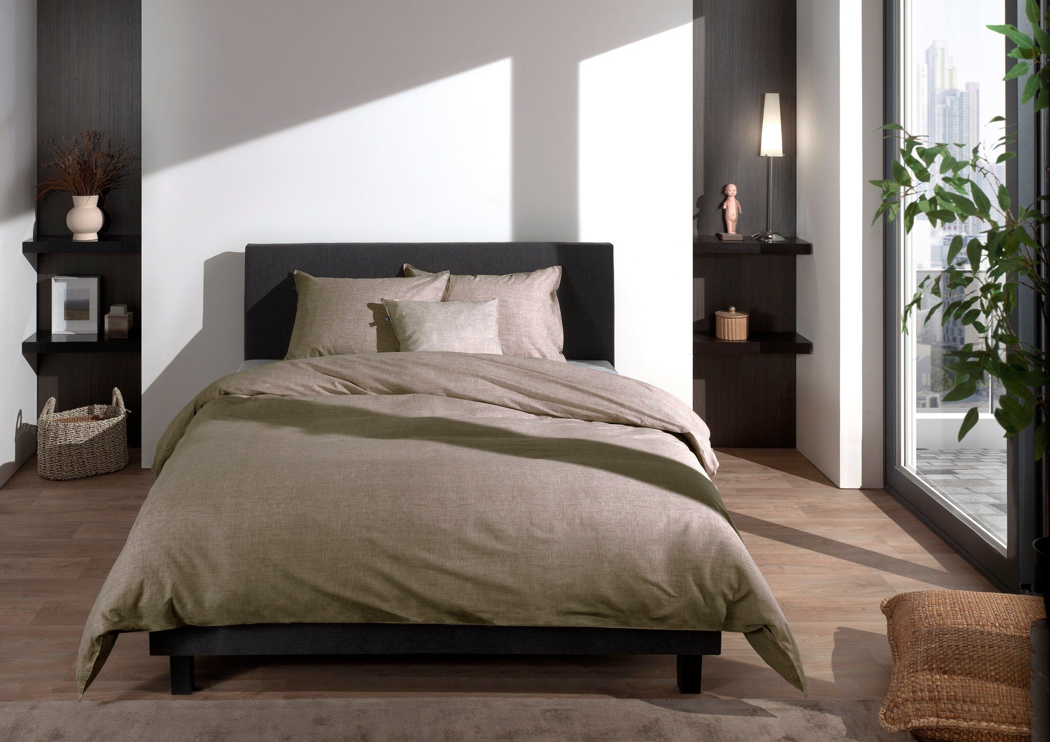 Heckett and Lane Bettwäsche Zo! Home Cotton Bettwäsche 155x220 cm Lino Palm günstig online kaufen