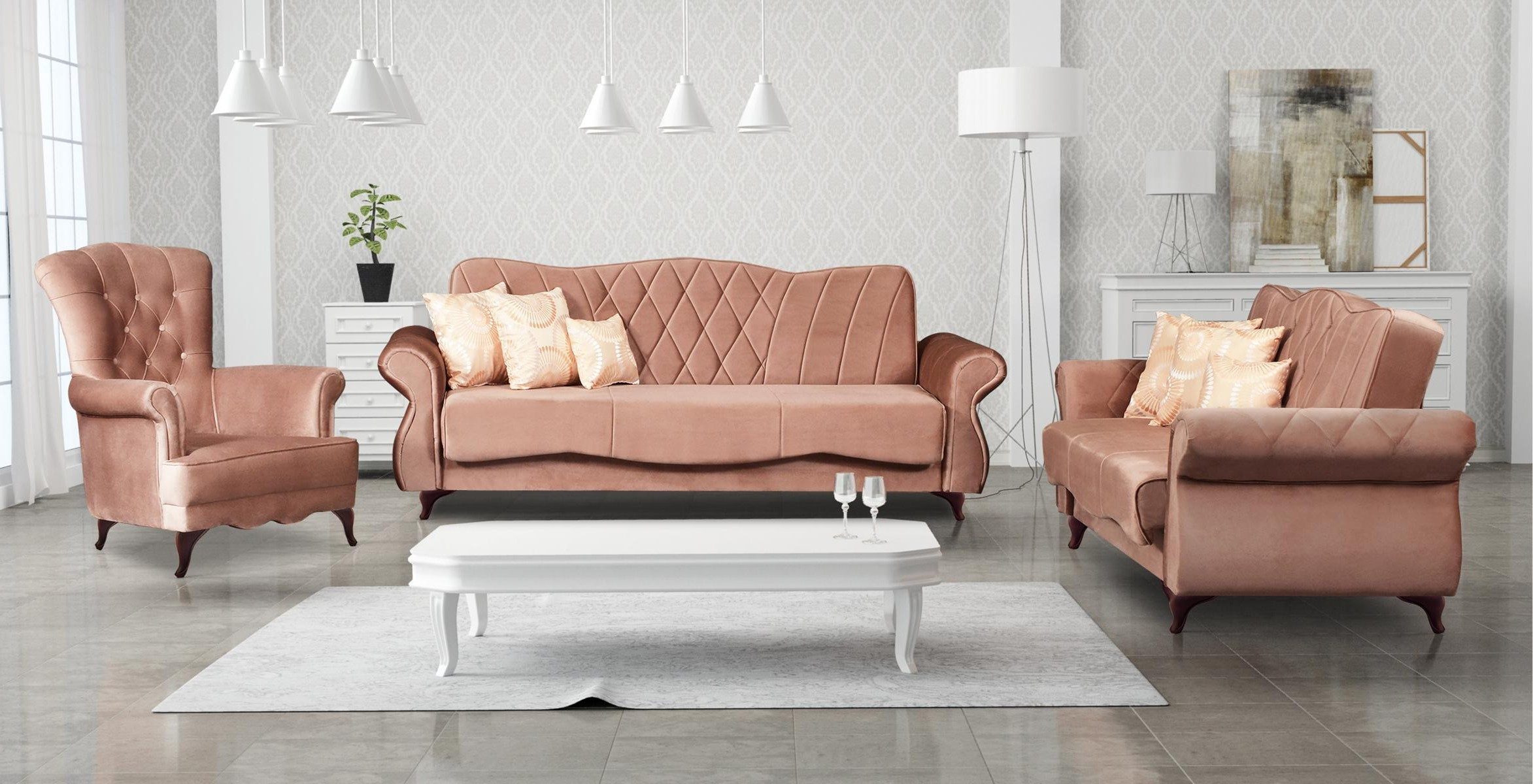 Xlmoebel Polstergarnitur Sofagarnitur 3+1 Sitzer Textil Relax Set Design Arkos Meble, (2-tlg), Made in Europa