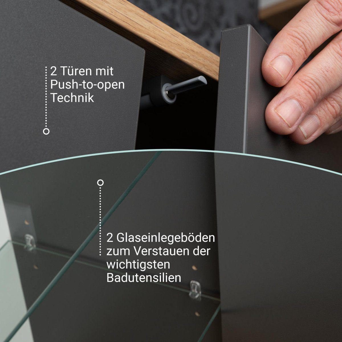 FACKELMANN Badmöbel-Set FINN Badmöbel Set 2 Teile