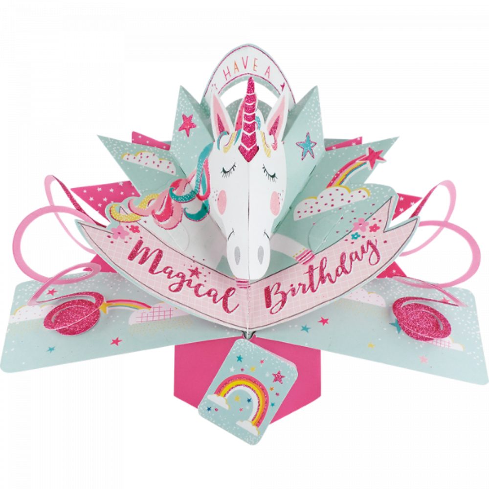 Geese Design-Trends Grußkarten Grußkarte PopUp 'Magical Birthday' Einhorn