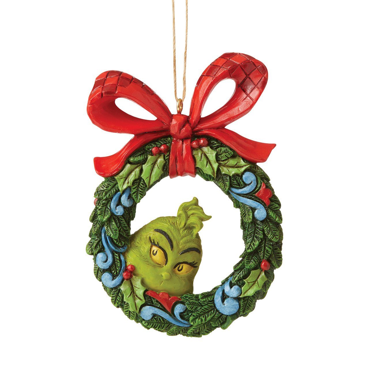 enesco Christbaumschmuck Grinch späht durch Kranz (Der Grinch) - Christbaumschmuck