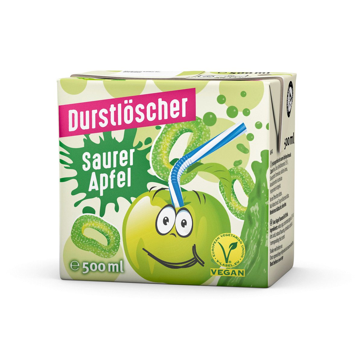 DURSTLOESCHER Softgetränk, Durstlöscher Saurer Apfel spritzig erfrischender Genuss 500ml