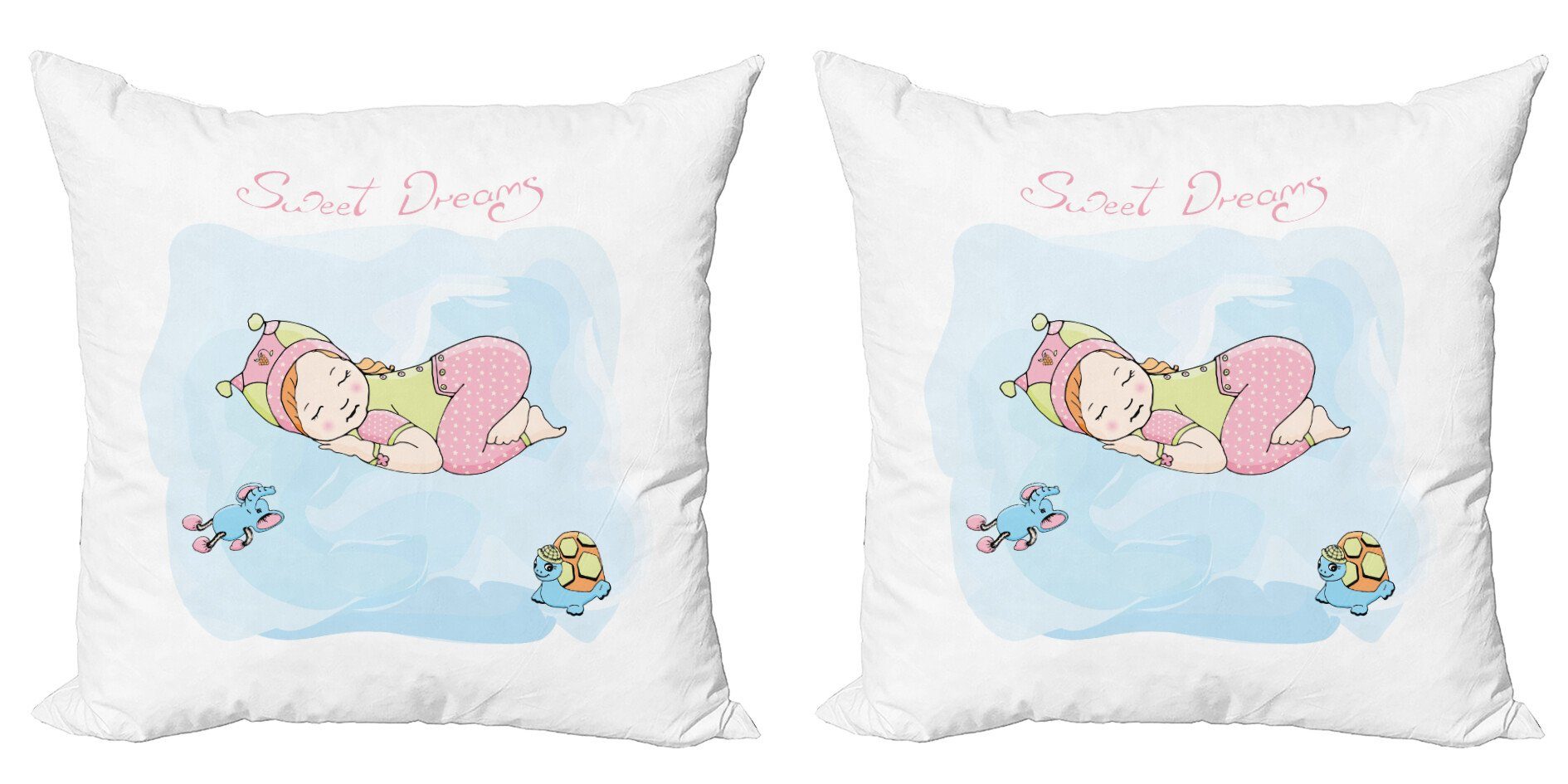 Modern Süße Karikatur-Mädchen-Spielzeug (2 Digitaldruck, Accent Doppelseitiger Abakuhaus Kissenbezüge Stück), Träume