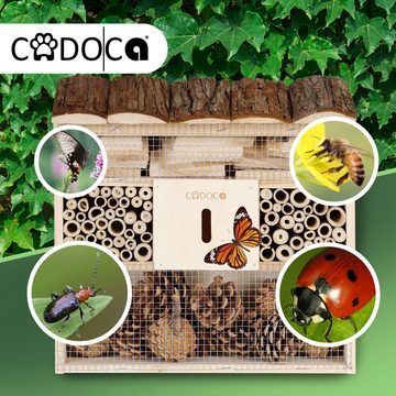 Cadoca Insektenhotel, Bug's Inn 31x30,5x9,5cm Holz wetterfest Nistkasten zum Aufhängen