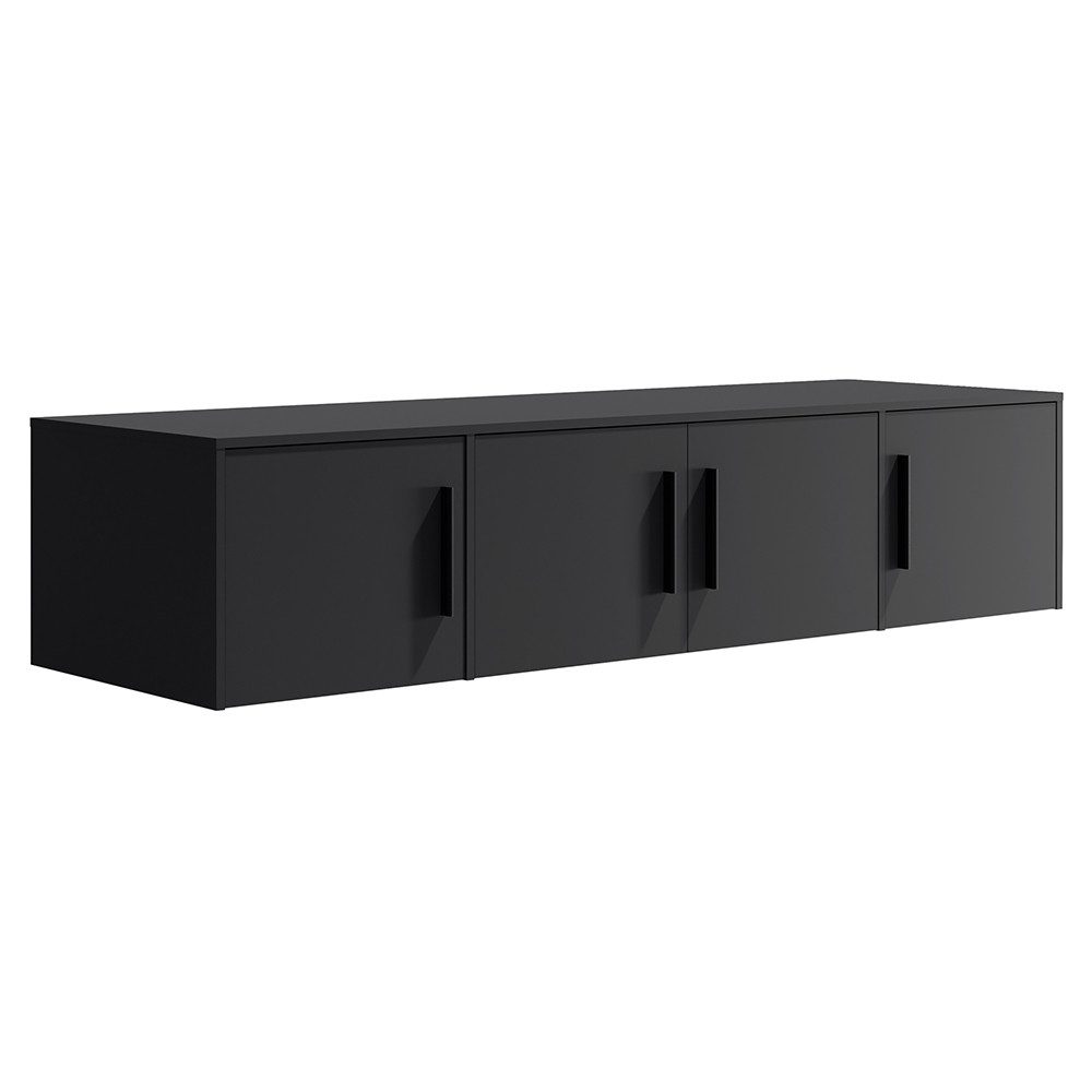 Lomadox Aufsatzschrank MOLLERUSA-132 für Kleiderschrank 197,6 cm breit, 4-türig, schwarz matt