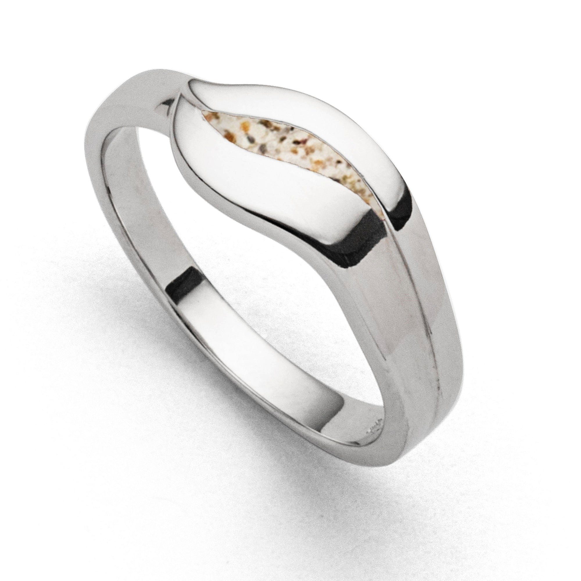Fingerring DUR Schmuck: Ring "Silberschweif" mit Strandsand, R5701