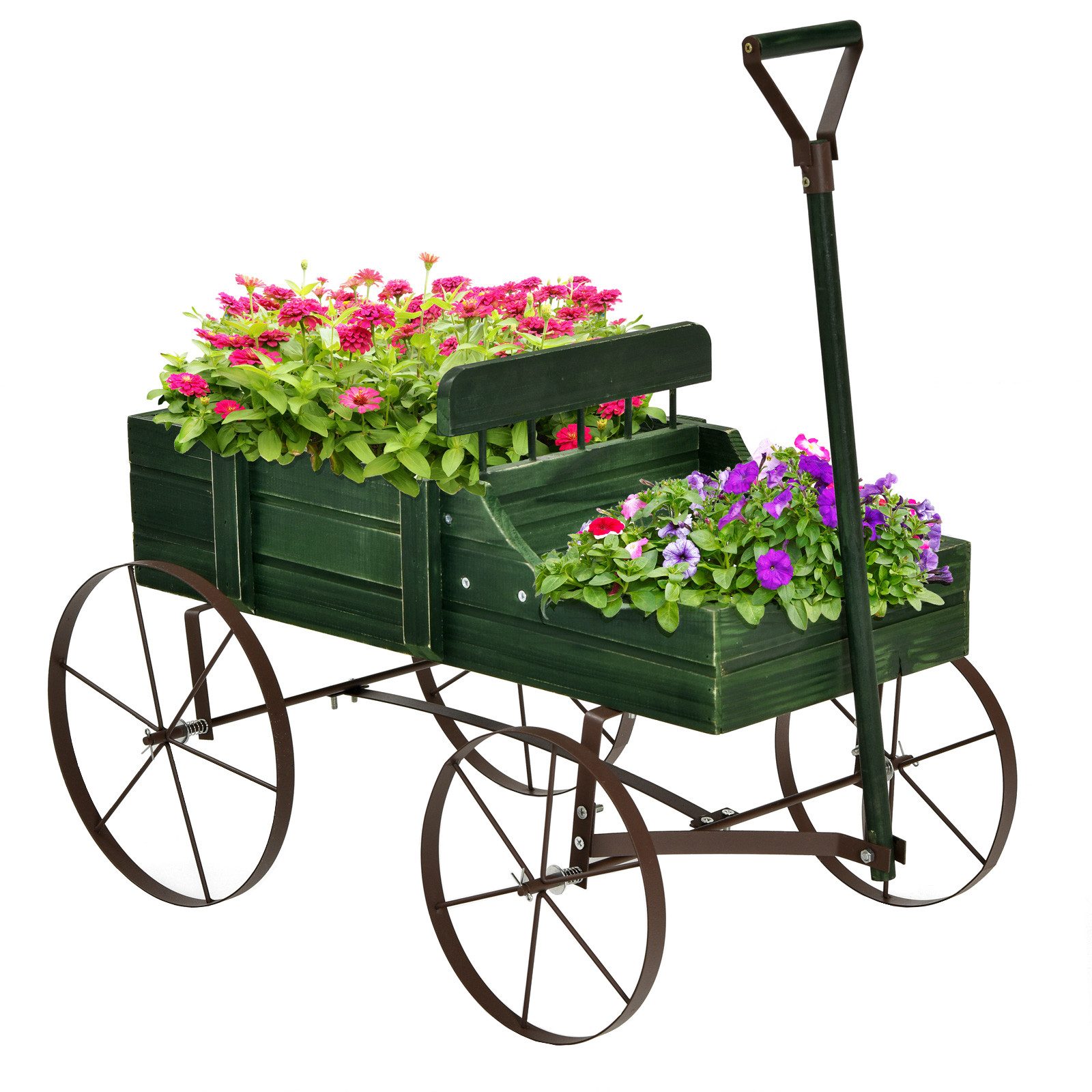 COSTWAY Blumenständer, Pflanzwagen mit 4 Metallrädern & Griff, 62x34x60cm günstig online kaufen