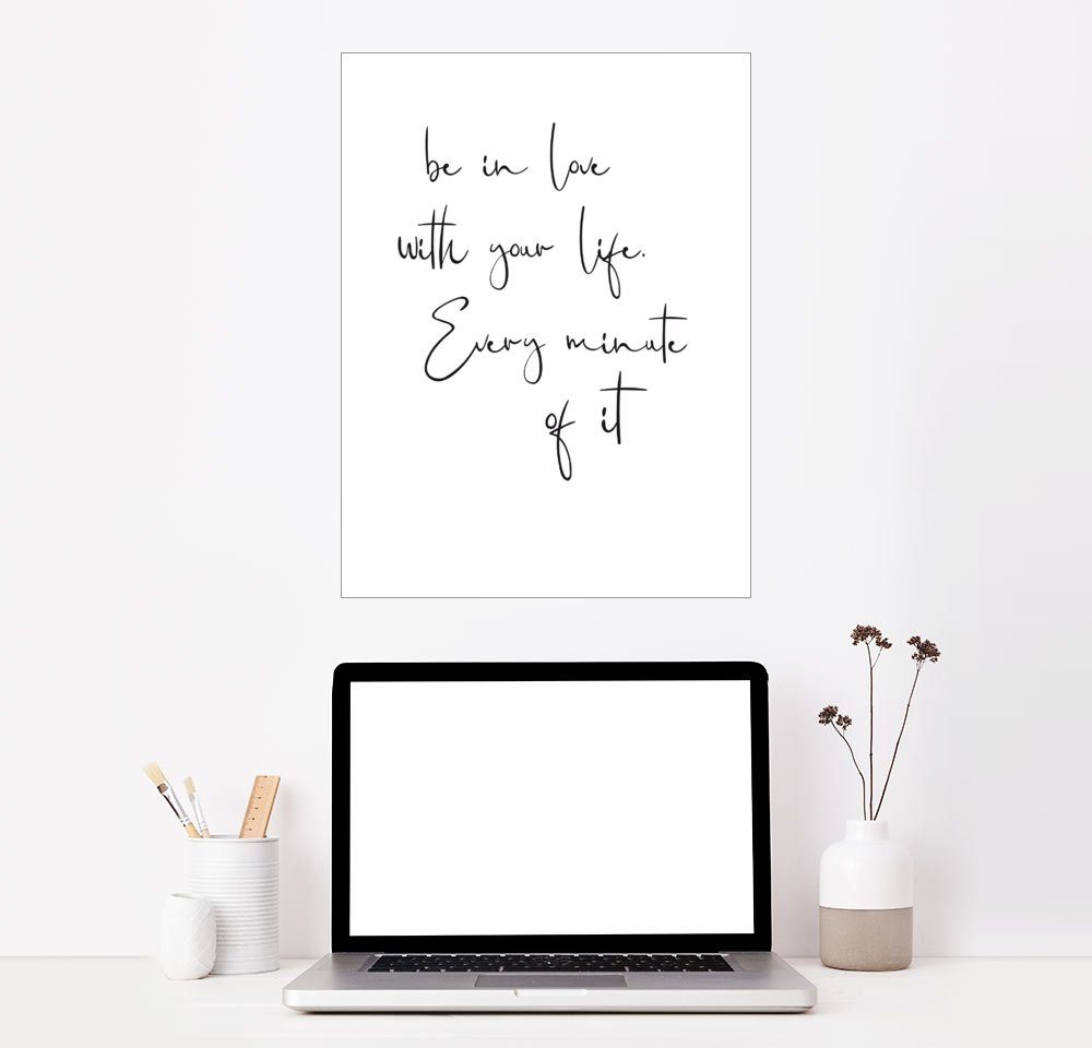 Posterlounge Wandbild, Liebe dein Leben (Englisch) OTTO
