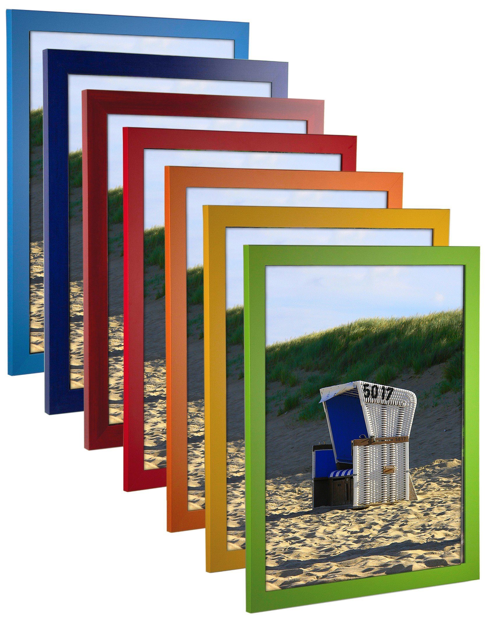 myposterframe Einzelrahmen Bilderrahmen Bunt Juno, (1 Stück), 60x90 cm, Dunkelblau gewischt, MDF