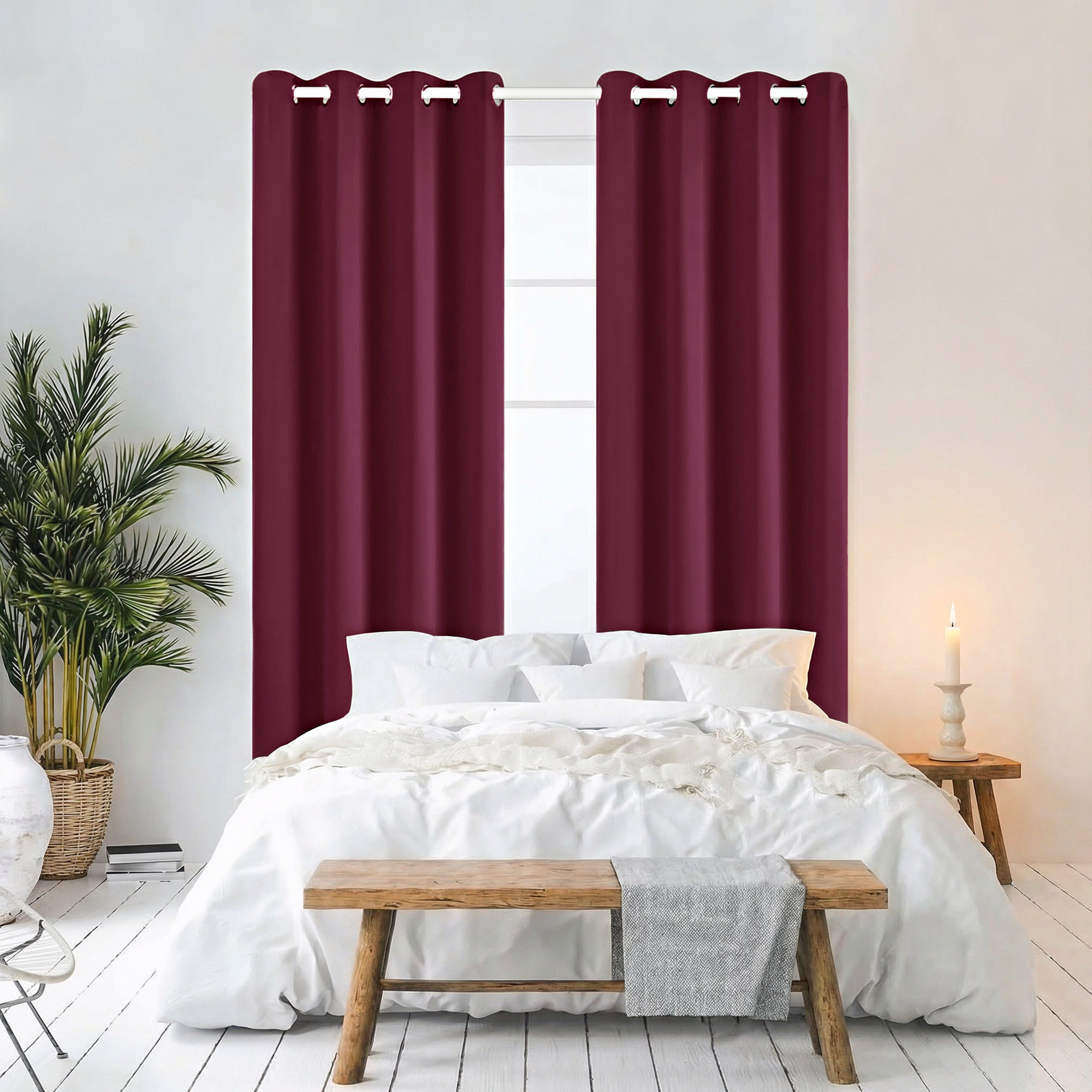 Cozyor Verdunkelungsvorhang 2er-Set inkl. 2 Magnethalter, thermoisolierend, Gardinen blickdicht (2 St), Ösen, verdunkelnd, Mikrofaser Polyester, Gardinen Thermo – Bild 5 von 5