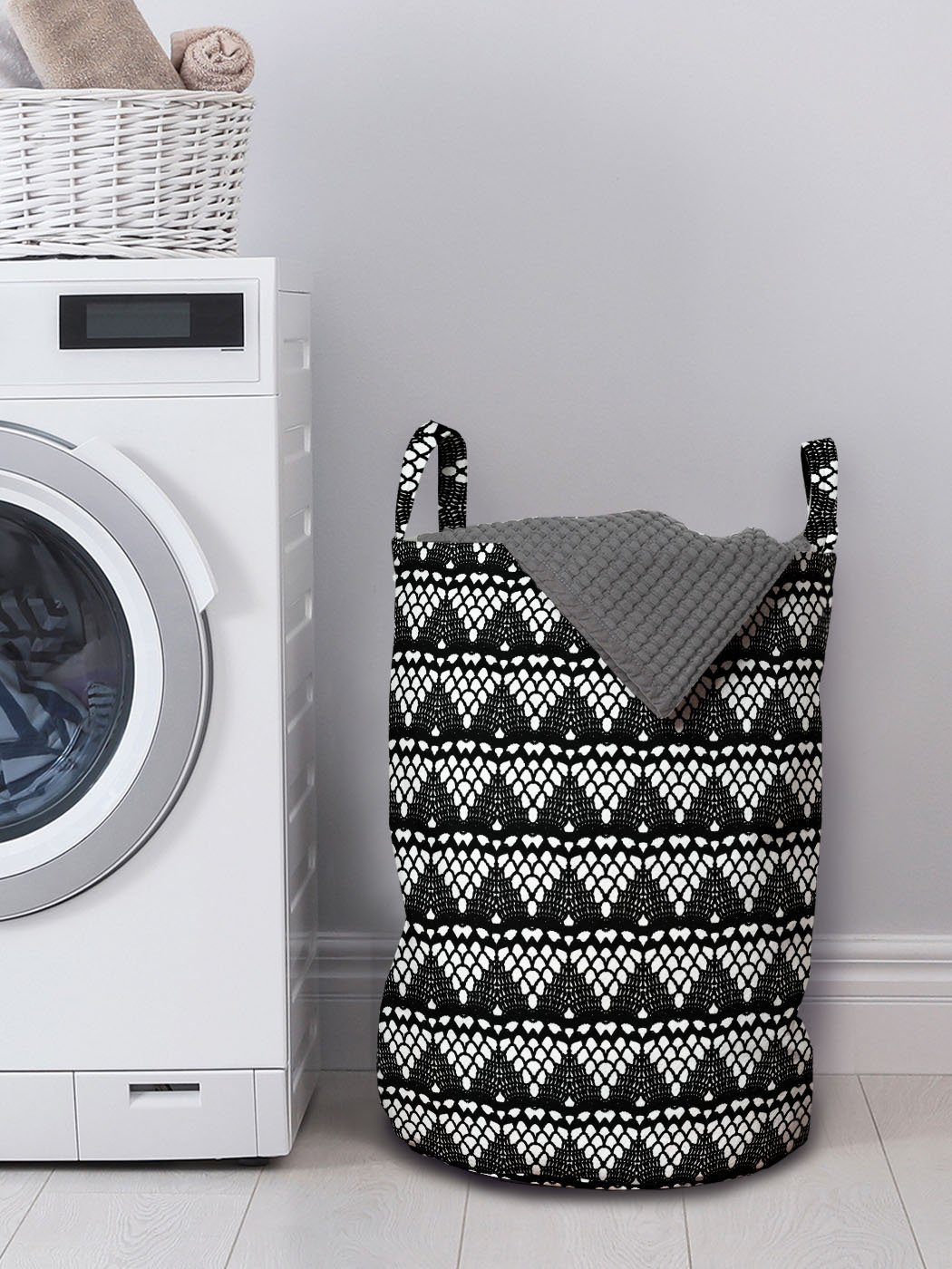 Griffen Blick mit Abakuhaus Schwarz für Kordelzugverschluss Wäschesäckchen Wäschekorb nach weiß und Spitze Waschsalons, Mesh-Entwurf