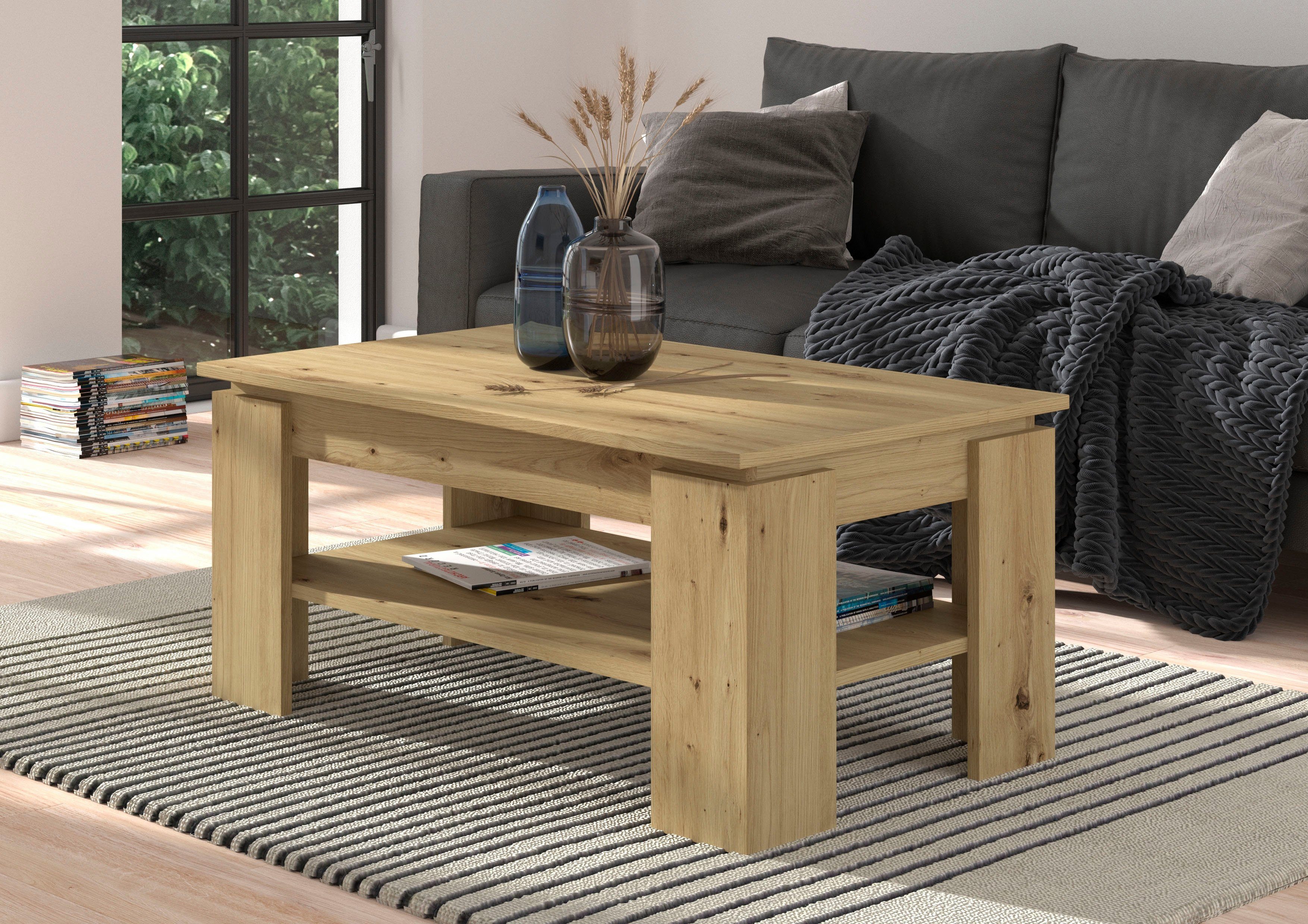 INOSIGN Couchtisch Kalmar, rechteckig, 100 x 60 cm, 1 Ablageboden, Sofatisc günstig online kaufen