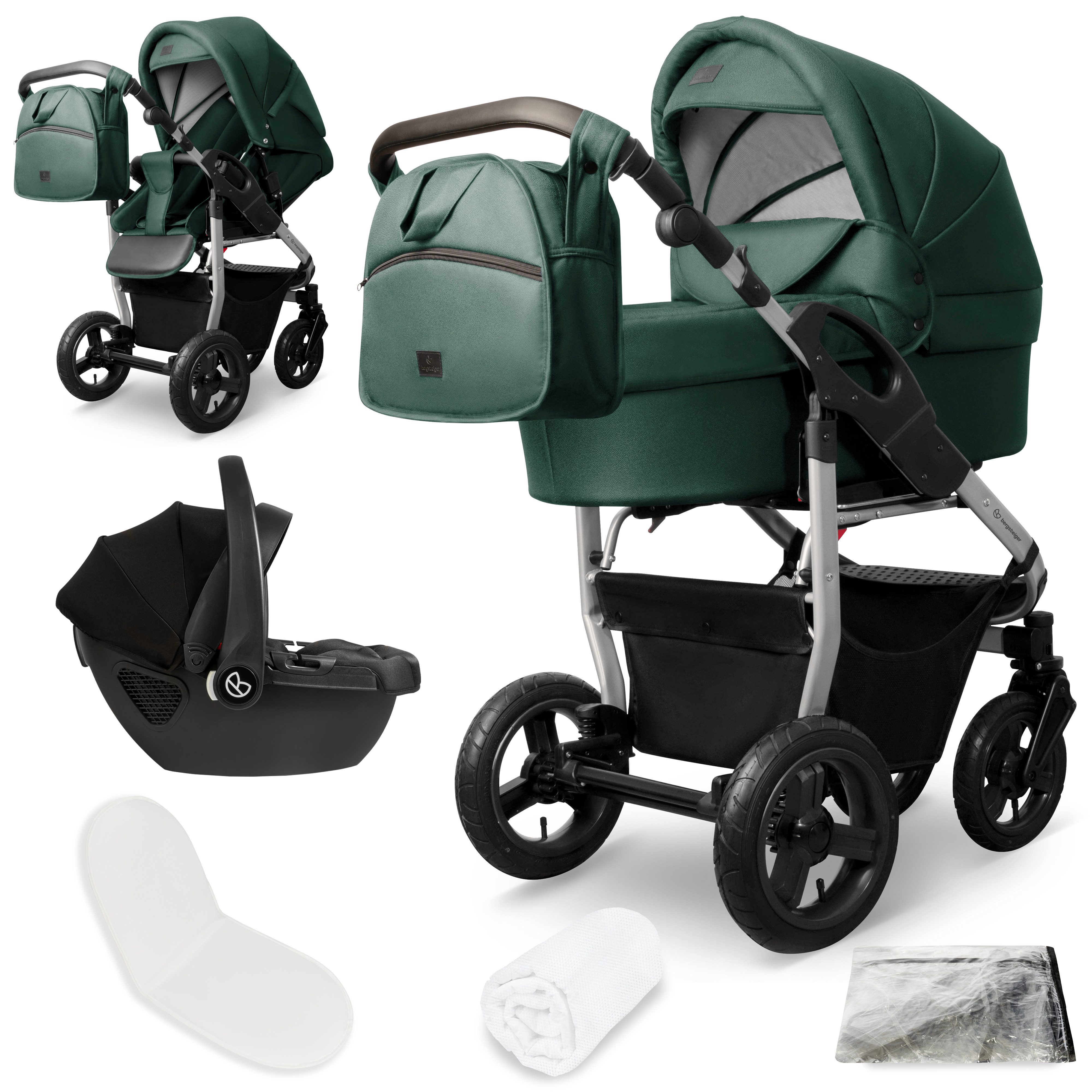 Kombi-Kinderwagen Babywagen Capri 3in1, Kombikinderwagen Komplettset