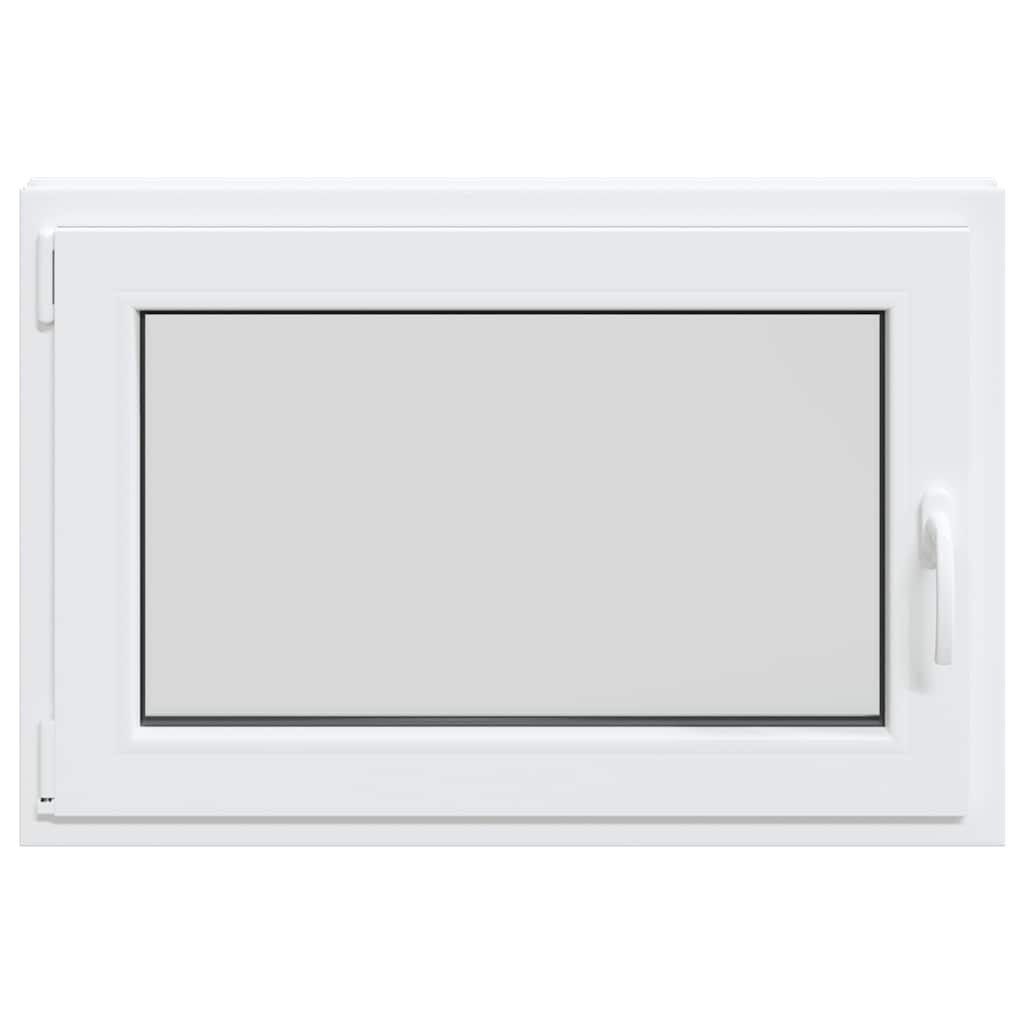 vidaXL Fenster Kellerfenster RISOR Kunststoff Dreh Kipp weiß PVC und Glas