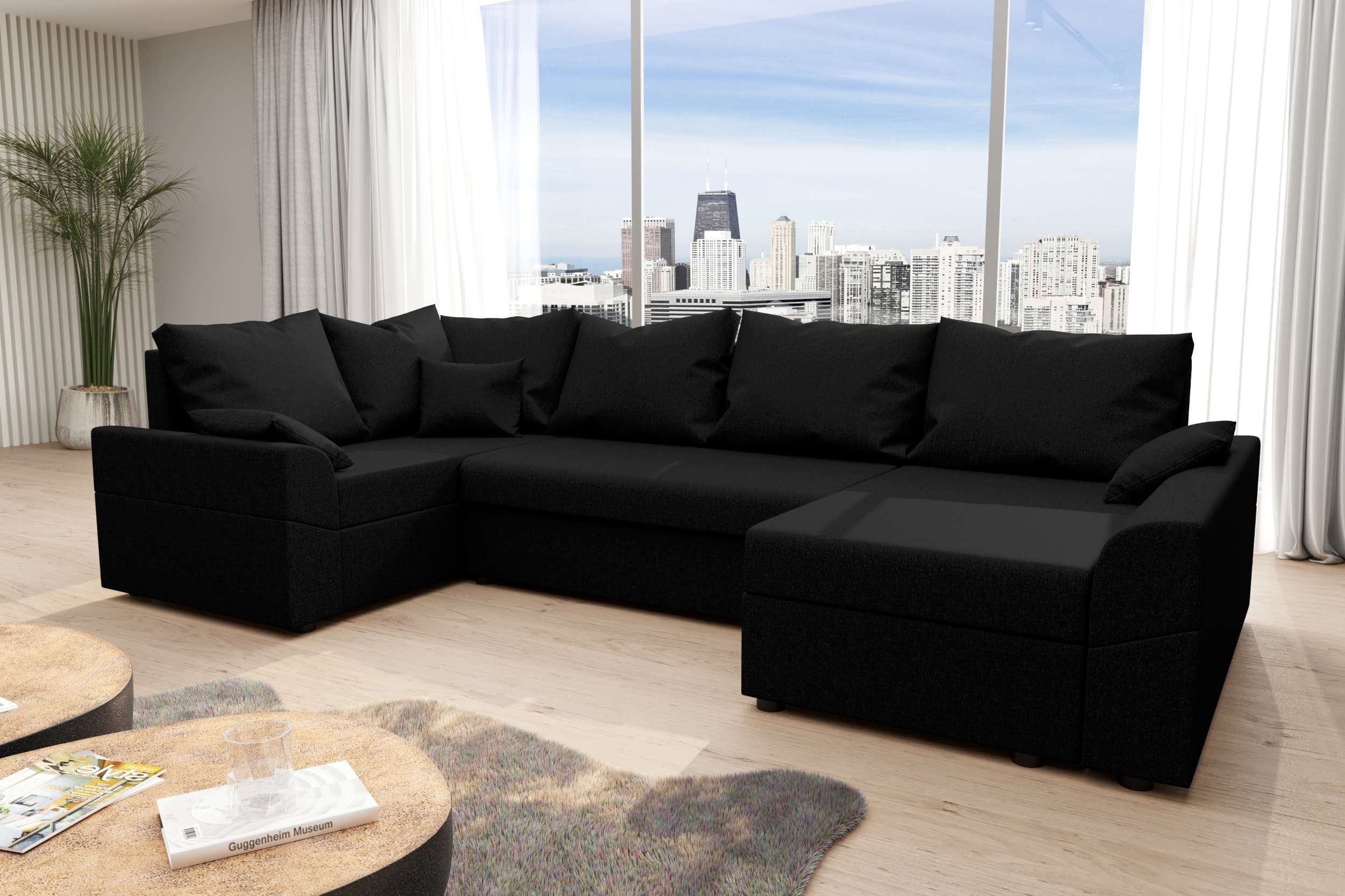Stylefy Wohnlandschaft Bailey, mit Bettkasten, Modern Eckcouch, U-Form, Sitzkomfort, mit Sofa, Design Bettfunktion