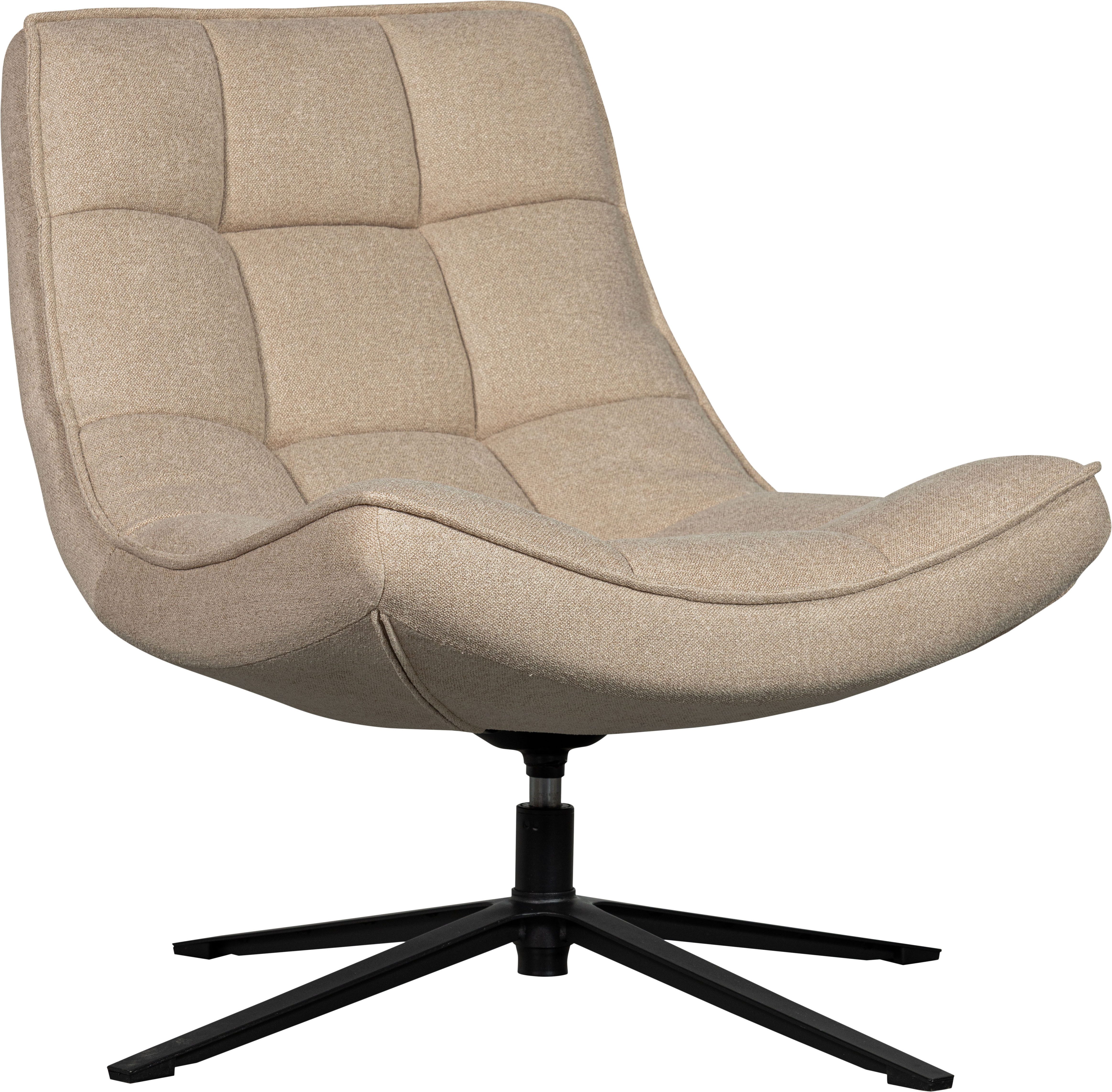 WOOOD Drehsessel Maudi gewobener-Bezug mit metall Drehgestell H 84 x B 74 x T 86 cm, Tragkraft 100 kg, subtile Farbnuancen, Hohe Verschleißfestigkeit
