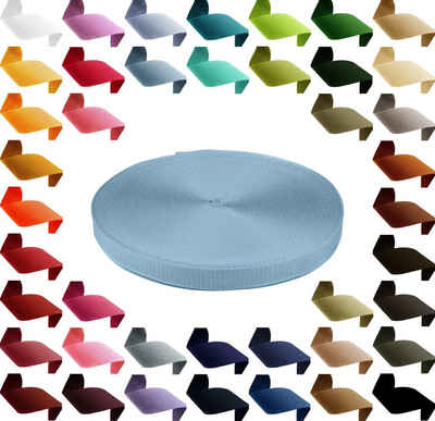 maDDma 12m PP Gurtband, Polypropylen, 20mm breit, 1,3mm stark, Farbwahl Rollladengurt, 330 pastellblau