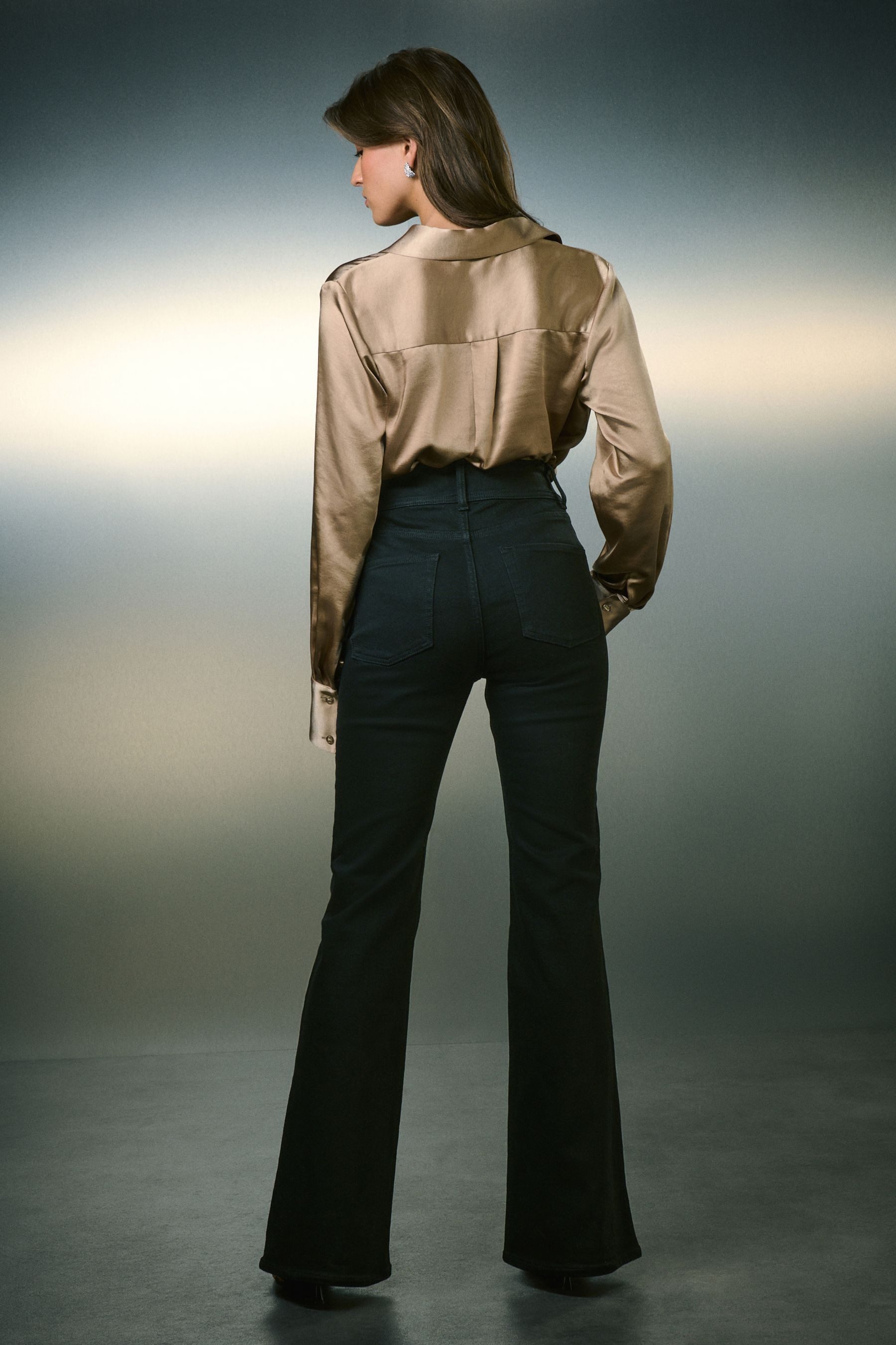 Next Stretch-Jeans Hochbund-Schlagjeans mit Stretch (1-tlg)