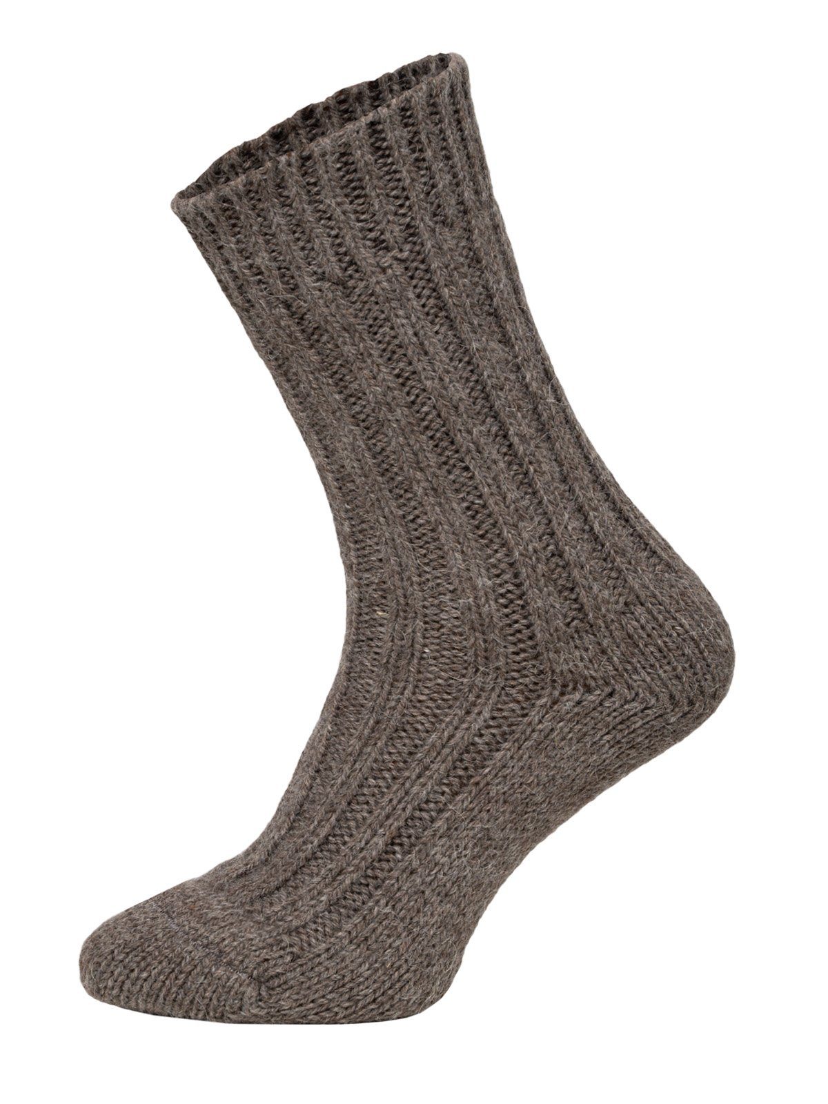 HomeOfSocks Socken Wollsocken mit Alpakawolle Strapazierfähige und warme Wollsocken mit 50% Wollanteil und Alpakawolle Taupe/Braun