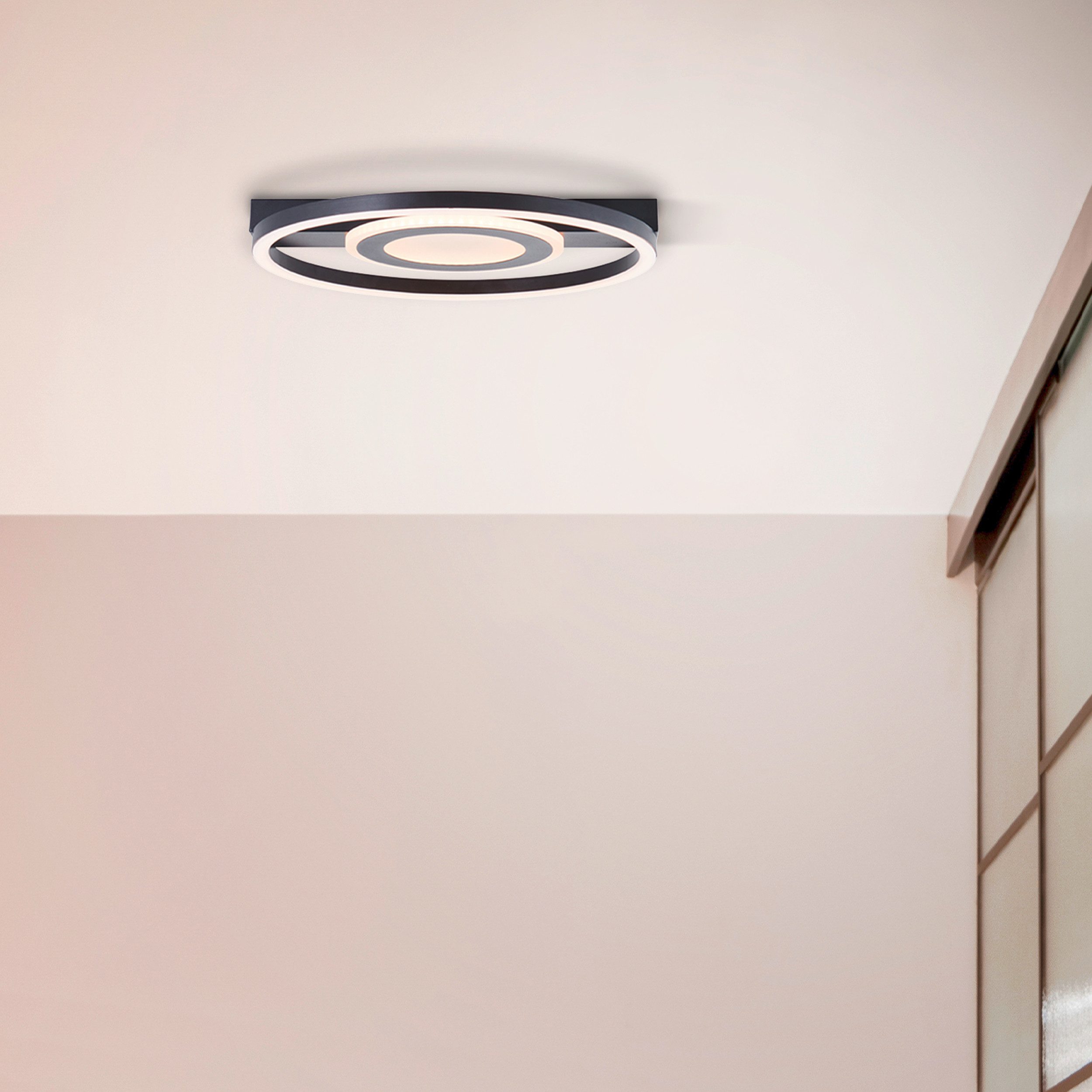 BreLight LED Deckenleuchte Maureen, LED fest integriert, Warmweiß, 3001 K warmweiß, Metall, schwarz