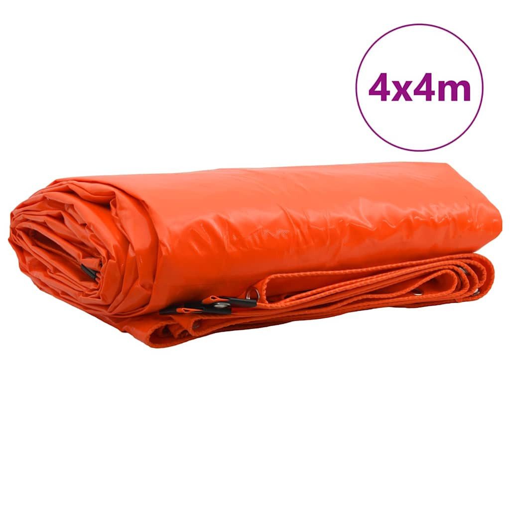 vidaXL Schutzplane Plane 650g / m² Orange 4 x 4 m Canvas mit PVC-Beschichtung (1-St)